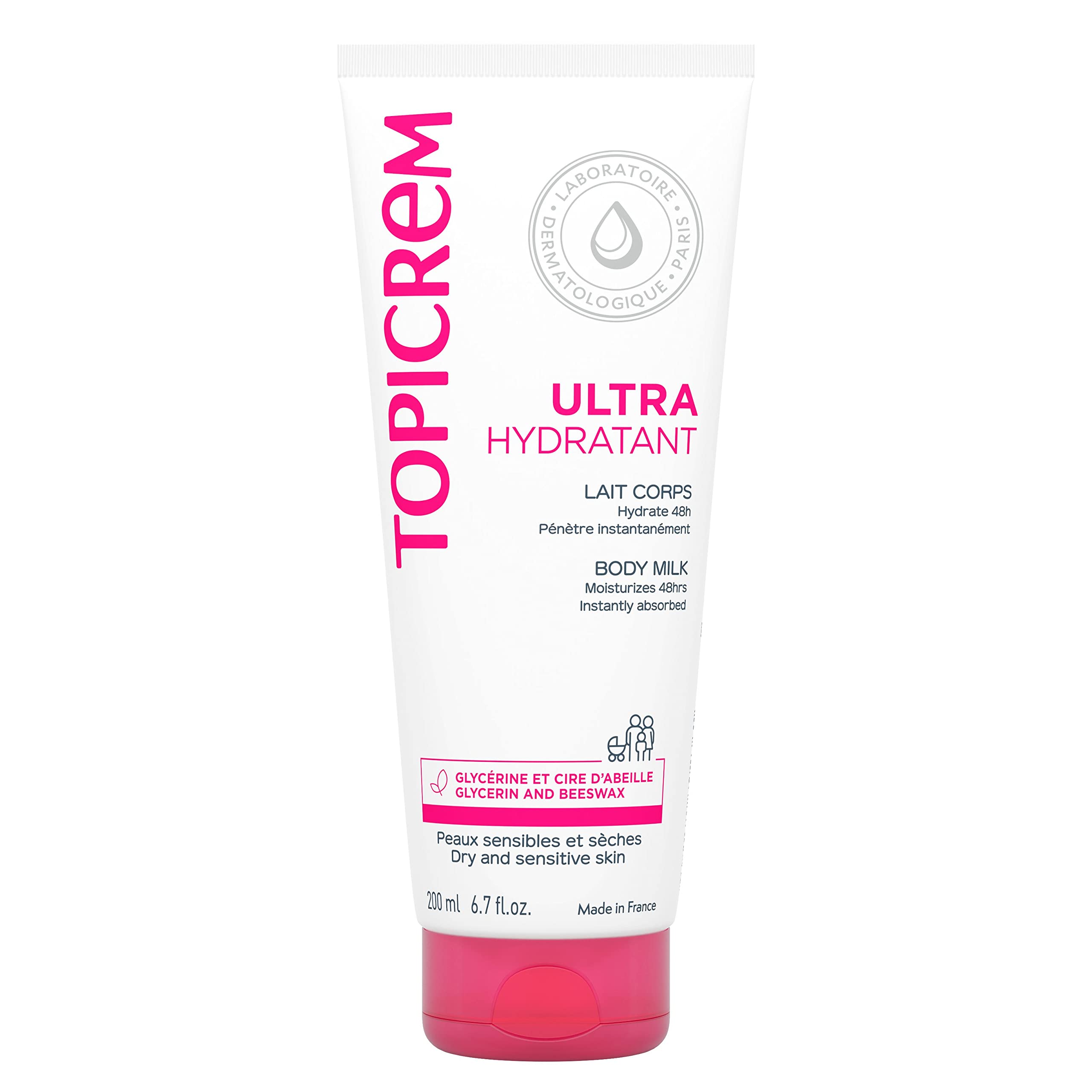Topicrem Ultra Moisturizing Body Milk - Gentle, Non-Comedogenic Moisturizer for Dry, Sensitive Skin - 200ml