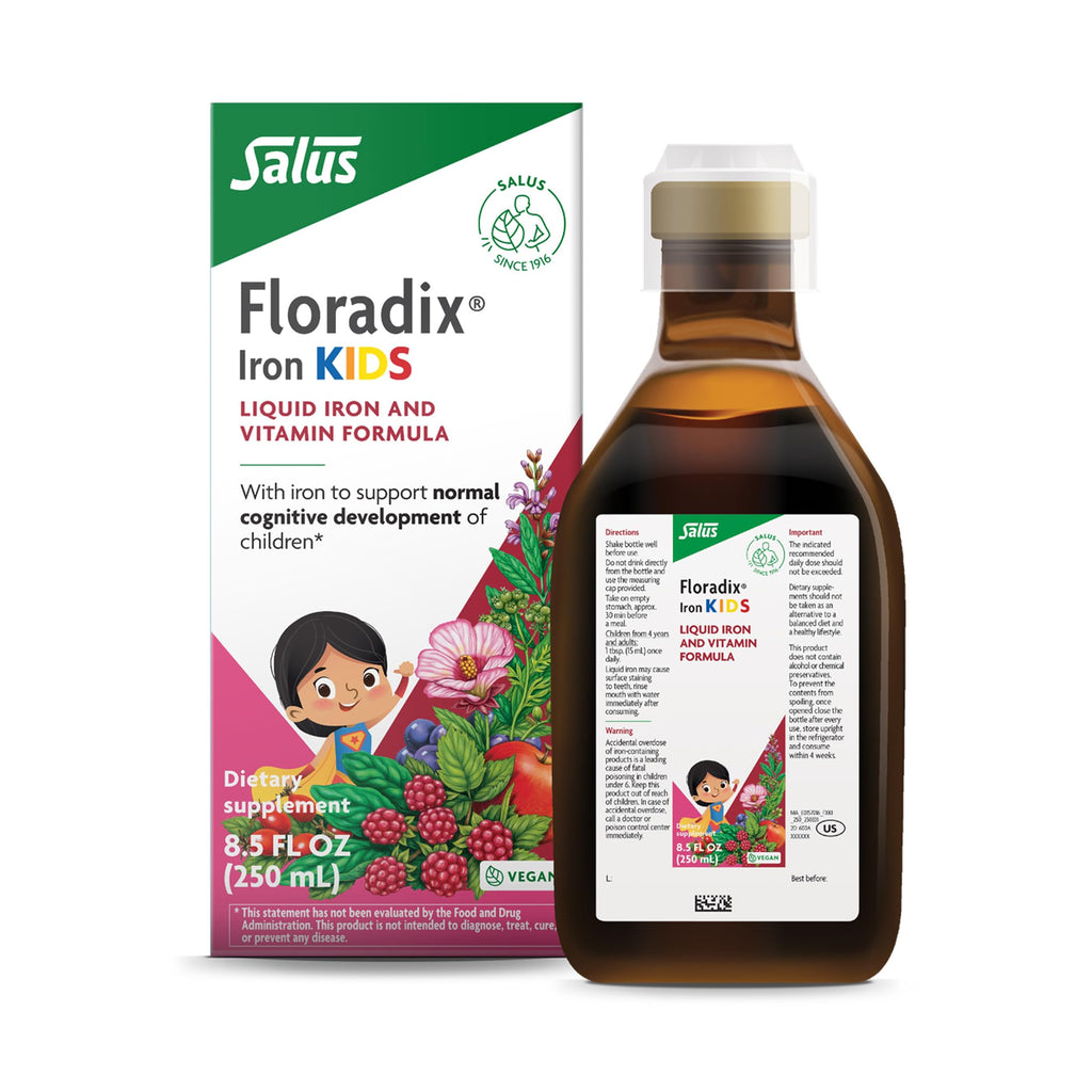 Floradix Liquid Dietary Supplement - Natural Iron & Vitamin Supplement for Adults & Children, Gluten-Free, 8.45 fl oz