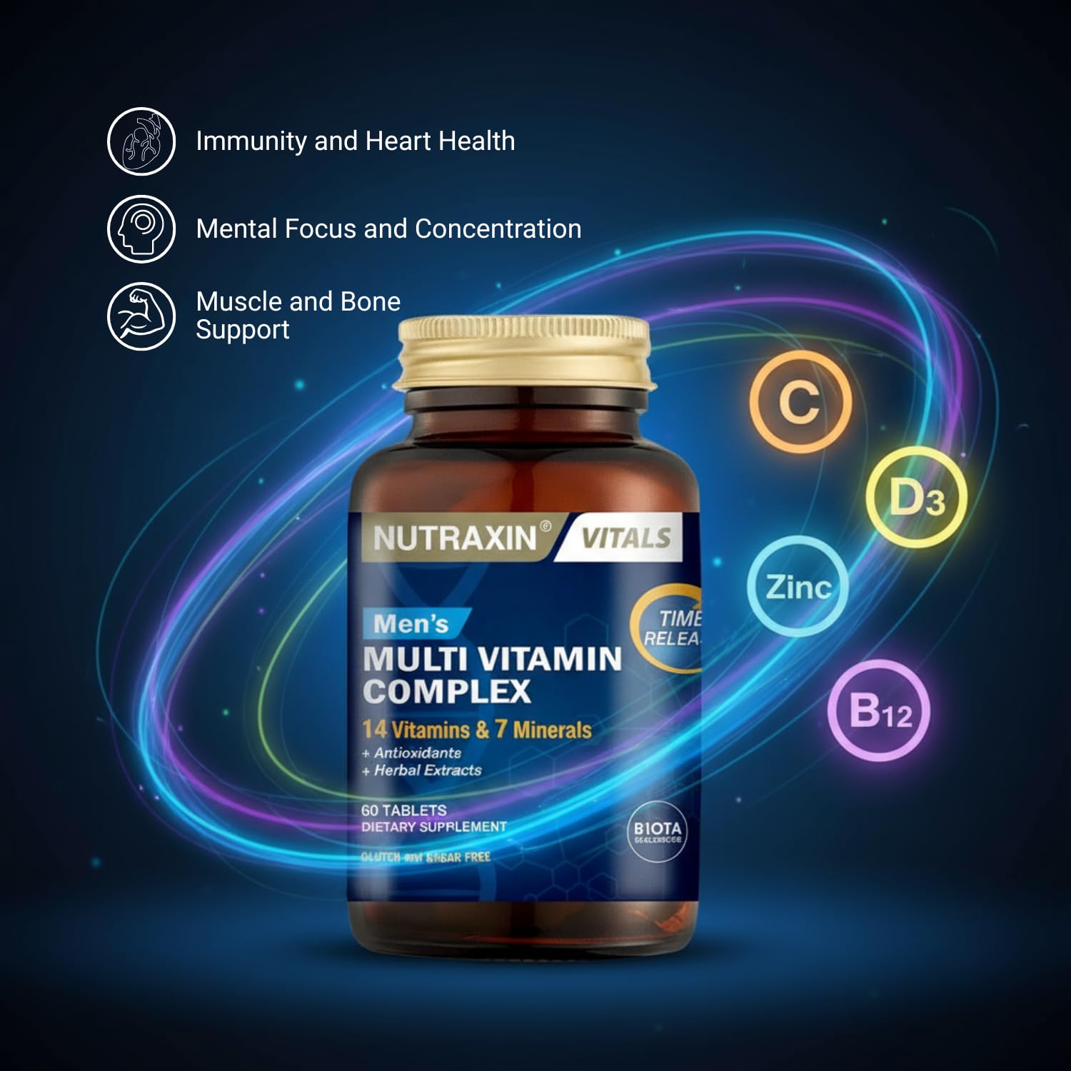 Nutraxin Multivitamin & Mineral Complex for Men - 60 Tablets