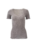 tittimitti EGi Luxury Wool Silk Women's T-Shirt. Proudly Made in Italy (1495) — detail close-up