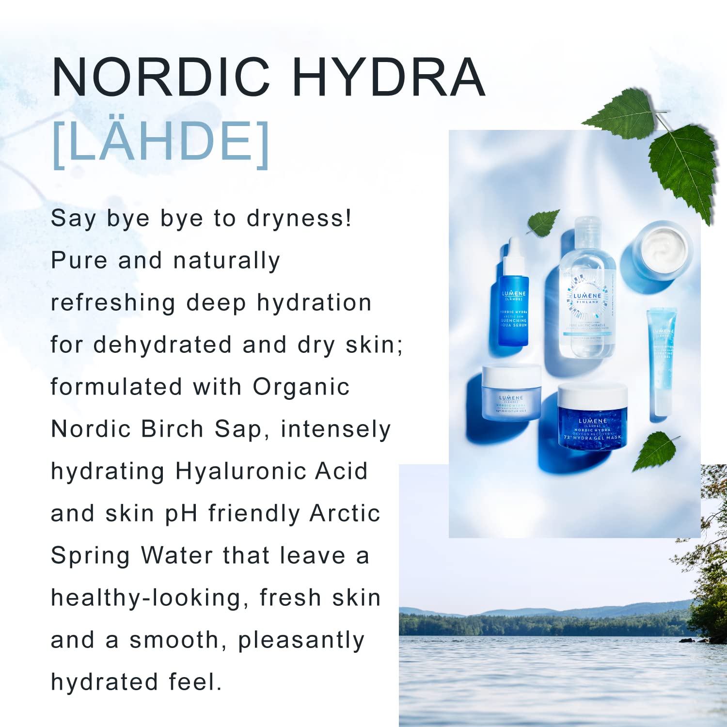 Lumene Nordic Hydra Arctic Agua Cleansing Foam - Gentle Facial Cleanser for All Skin Types with Arctic Spring Water