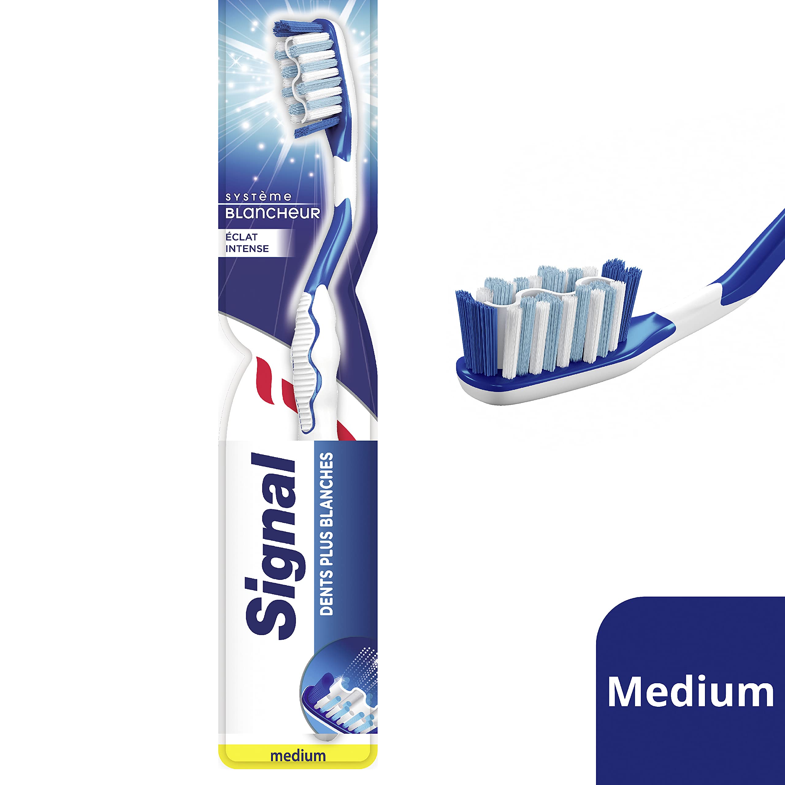 Signal White Now Toothbrush, 1+1 Free Medium Bristle Oral Hygiene for Whiter Teeth - Signal