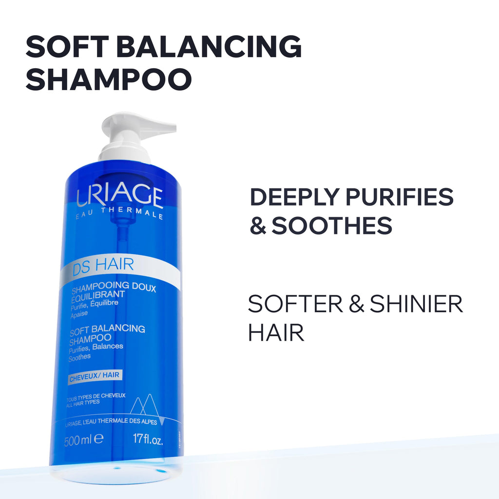 Uriage DS Hair Anti-Dandruff Shampoo 500ml - Gentle Daily Cleansing for All Hair Types