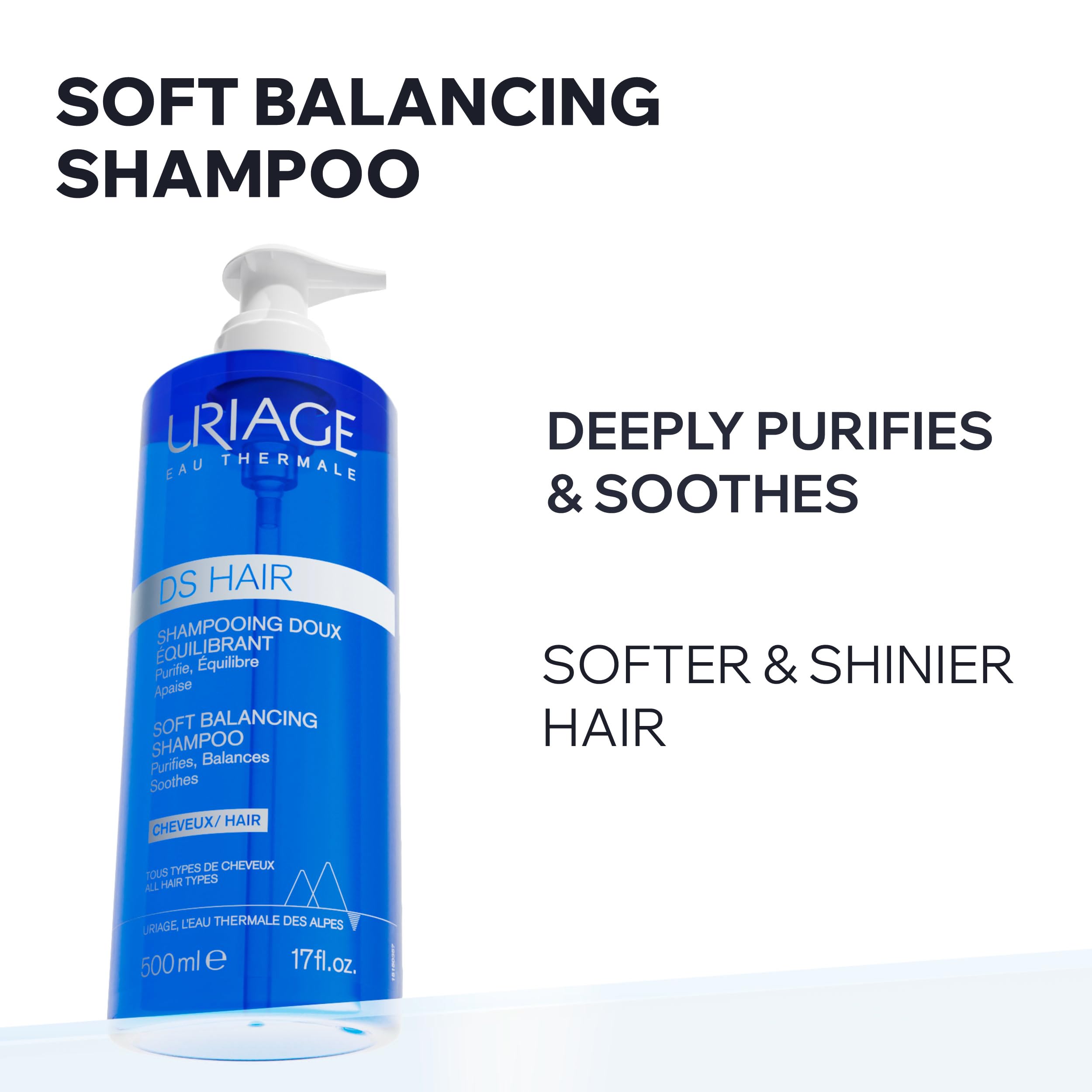 Uriage DS Hair Anti-Dandruff Shampoo 500ml - Gentle Daily Cleansing for All Hair Types