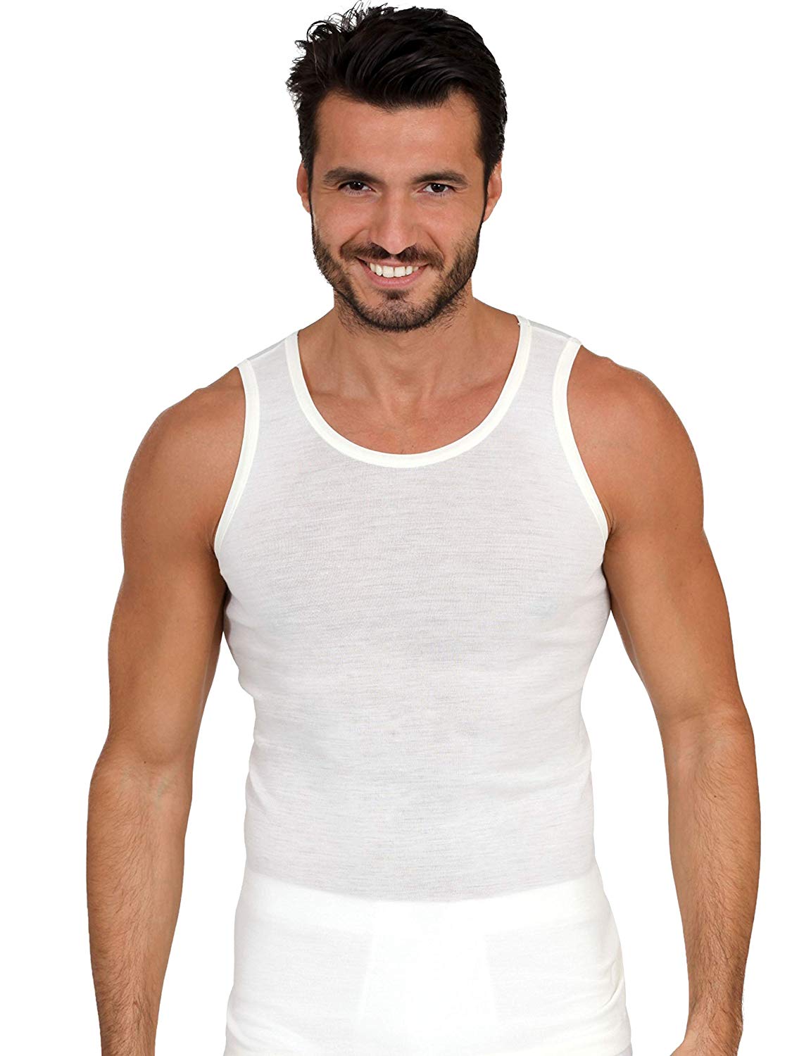 tittimitti EGi Luxury Merino Wool Blend Men's Sleeveless Shirt Muscle Tank Top. Proudly Made in Italy. — main product shot