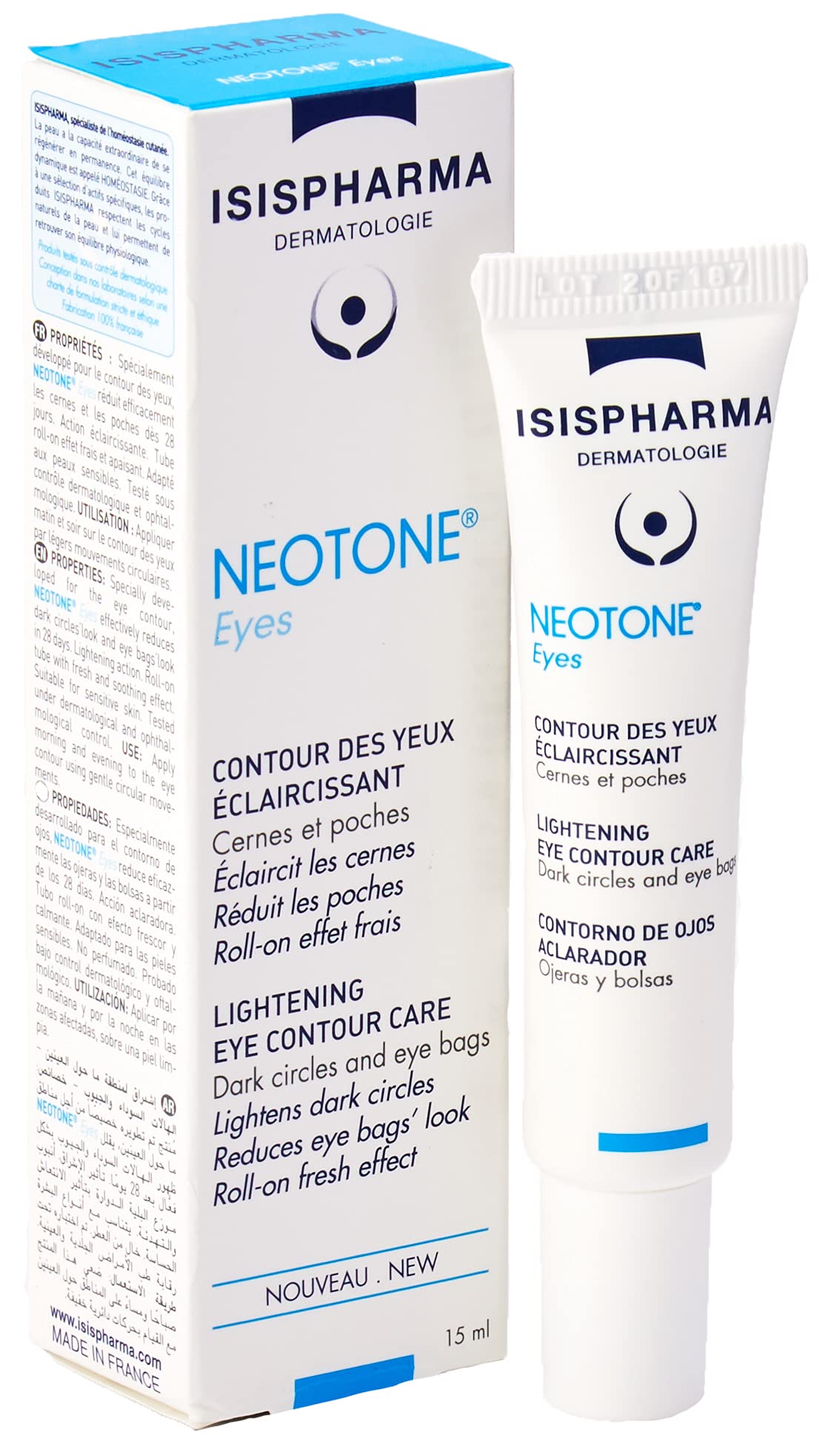 Isis Pharma Neotone Eyes Eye Cream - Hydrating, Soothing, Dermatologically Tested for Dark Circle Treatment - 0.51 fl oz
