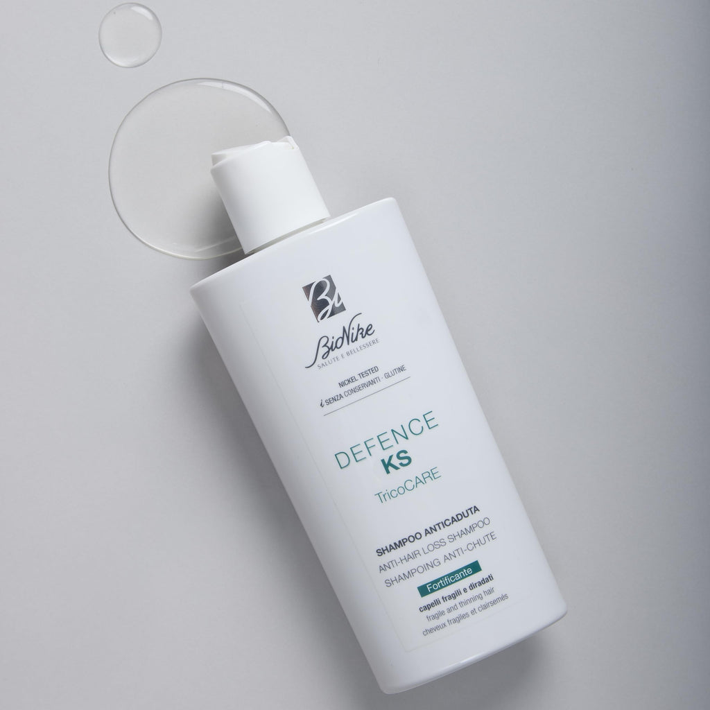 BioNike Defence KS Anti-Hair Loss Shampoo - Gentle, Biotin & Niacinamide Enriched Formula for Thinning Hair, 6.76 fl oz
