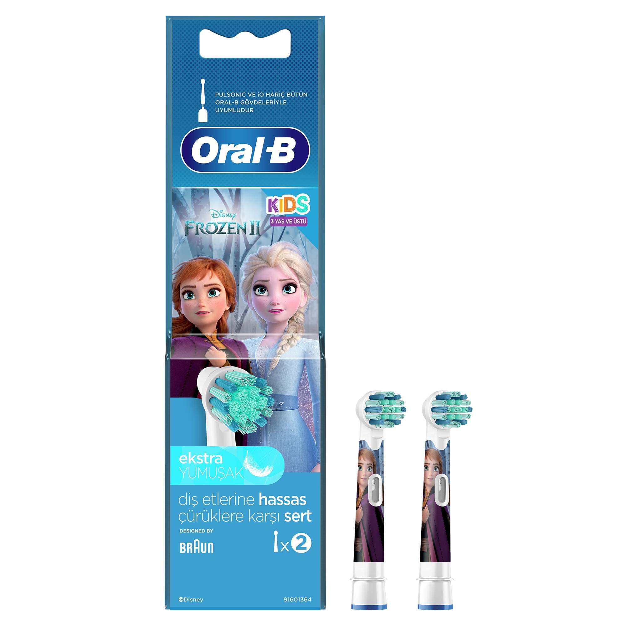 Oral-B Oral-B Kids Frozen Toothbrush Replacement Heads - Extra Soft Bristle, Compatible with Oral-B Electric Toothbrushes, Pack of 2