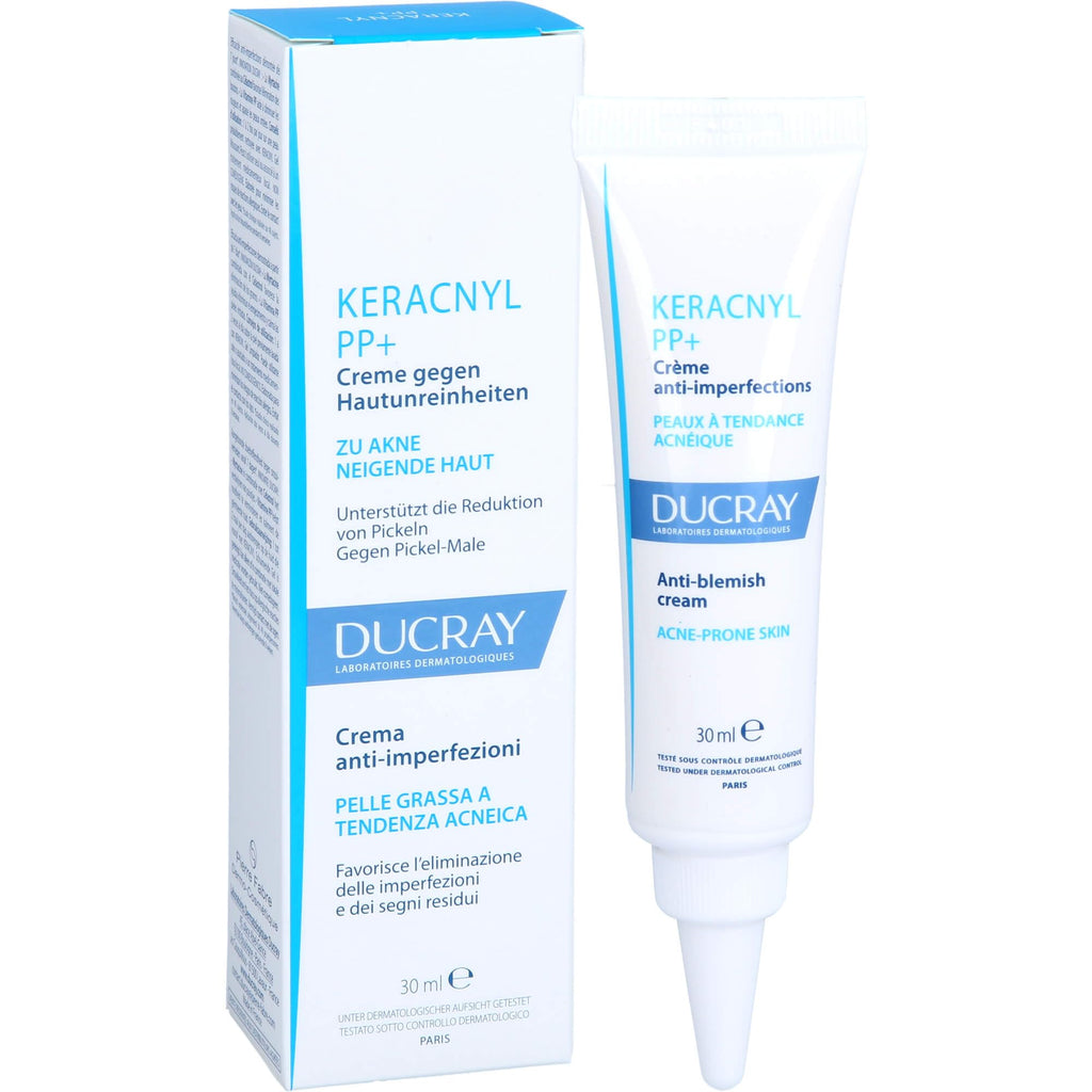Ducray Keracnyl PP+ Soothing Cream for Acne-Prone Skin - 30ml, Reduces Imperfections & Spots