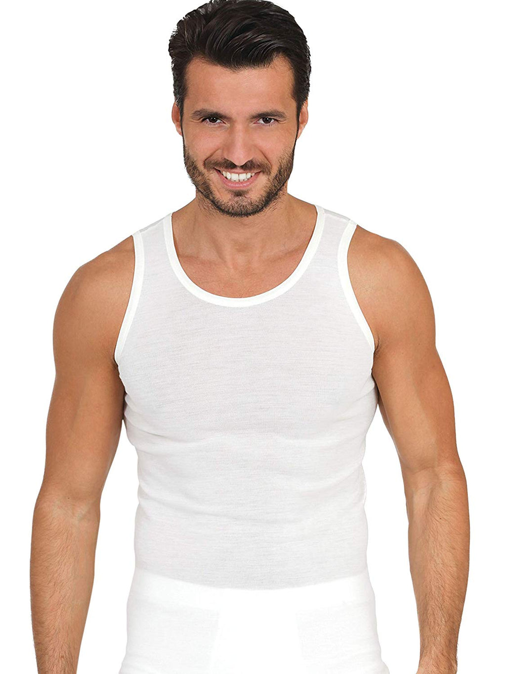 tittimitti EGi Luxury Wool Silk Men's Sleeveless Shirt Muscle Tank Top. Proudly Made in Italy(455) — detail close-up