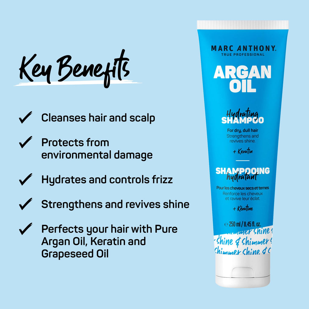 Marc Anthony Argan Oil Hydrating Shampoo - Sulfate-Free, Moisturizing Shampoo for Dry & Damaged Hair, 8.45 fl oz