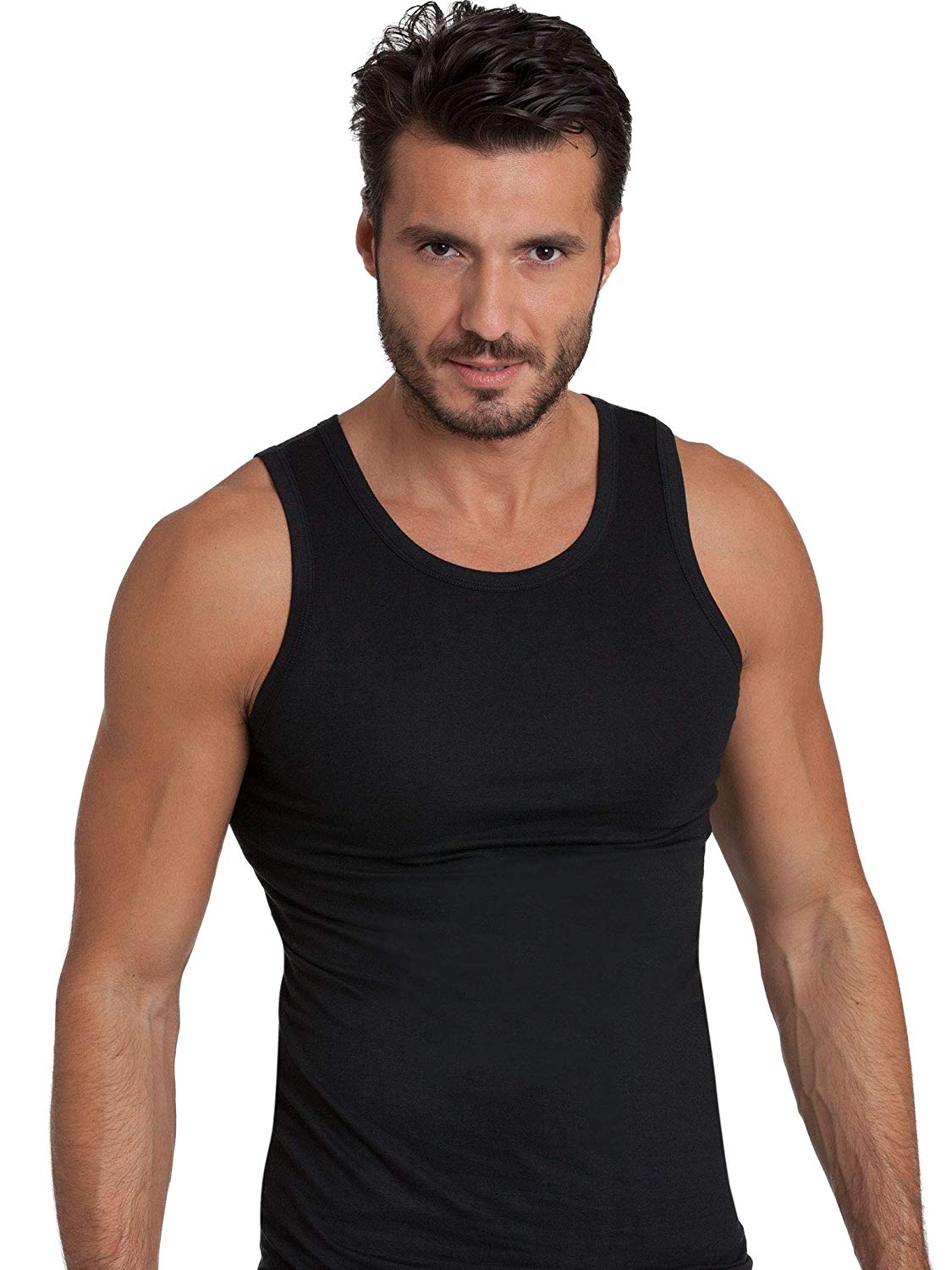 tittimitti BASIC COTTON Free Spirit Premium Quality Cotton Men's Muscle Tank Top. Proudly Made in Italy (987) — side view