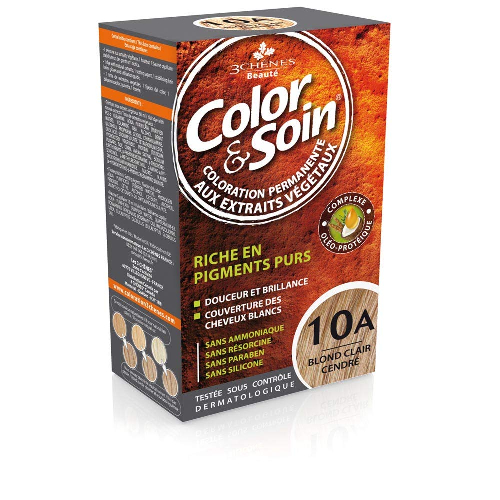 Color&Soin Natural Light Ash Blond Hair Dye - Ammonia-Free, Permanent Hair Color with Herbal Extracts