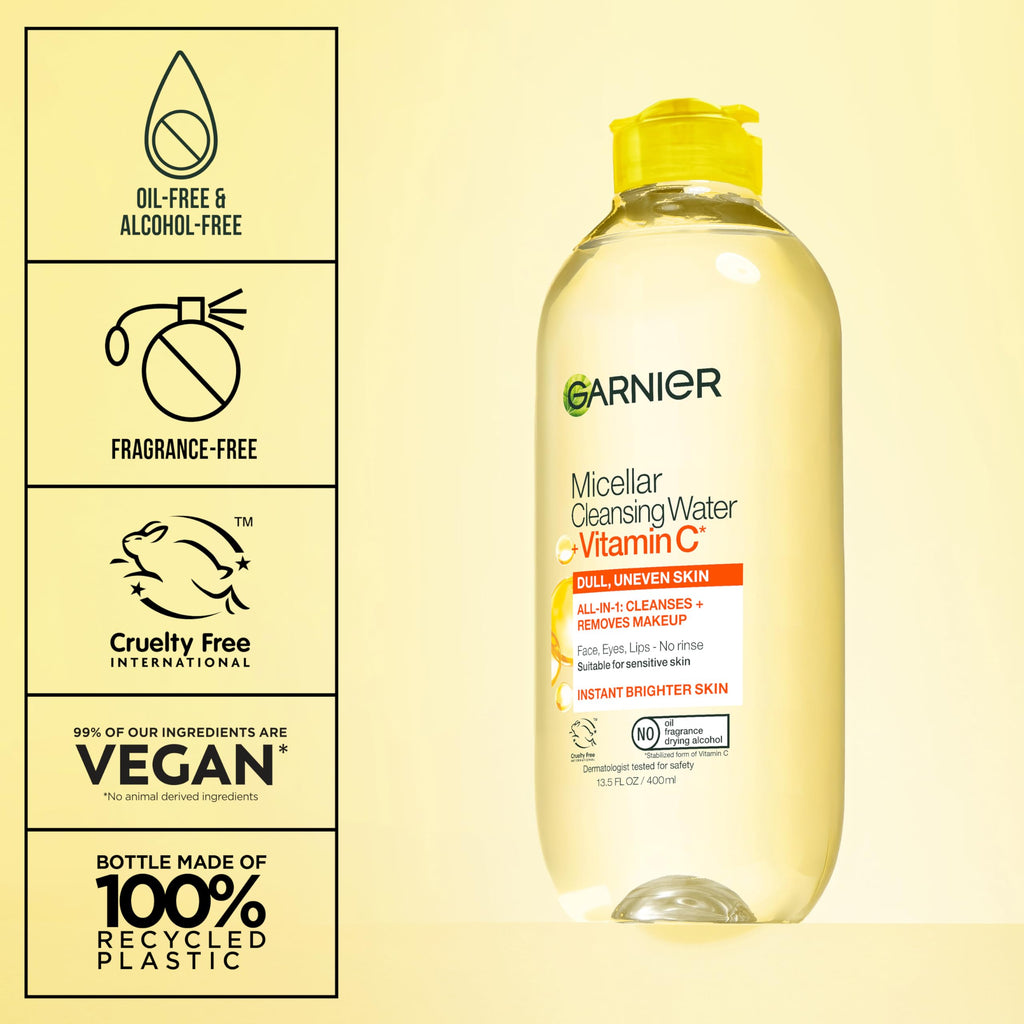 Garnier Micellar Water with Vitamin C - 13.53 fl oz Gentle Makeup Remover & Cleansing Water