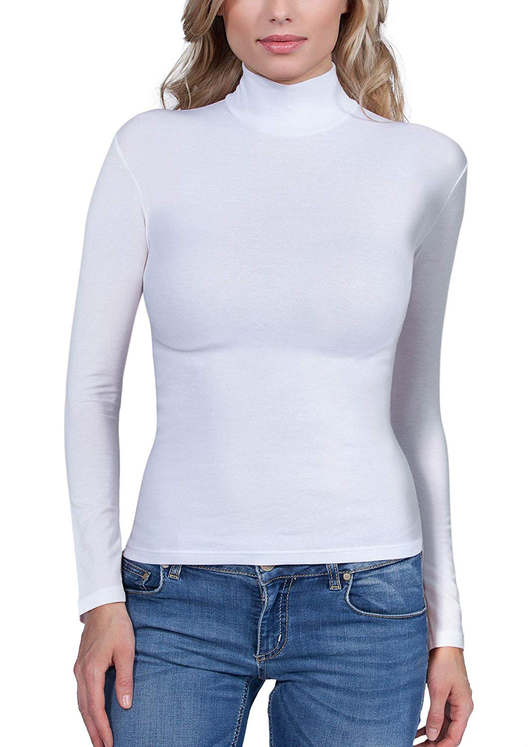 tittimitti EGI Luxury Modal Women's Long Sleeved Turtleneck Top. Proudly Made in Italy. — main product shot