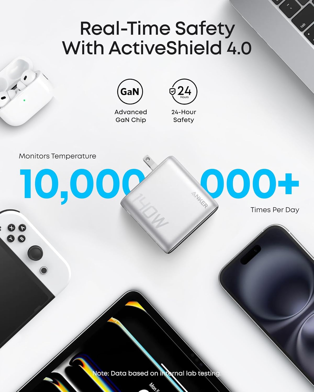 Anker Charger (140W, 4-Port, PD 3.1) with USB-C Cable, view 12
