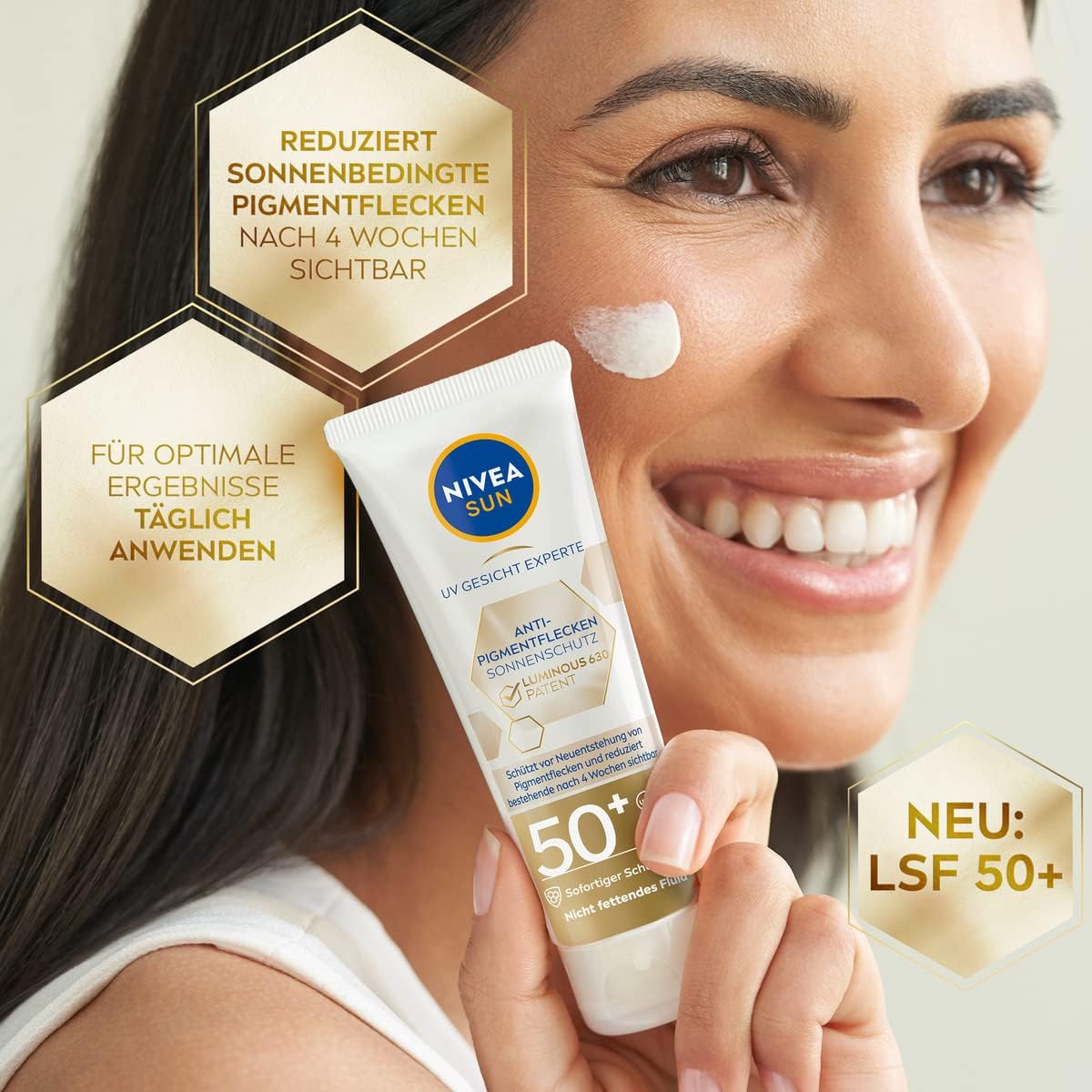 Nivea Sun Luminous630 Anti-Spot Sunscreen Face Cream SPF50+ - Non-Greasy, Reduces Sun Spots, 1.35 fl oz