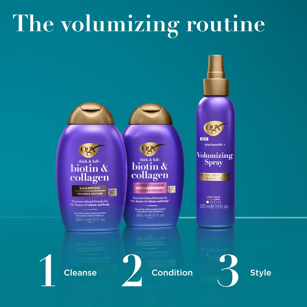 OGX Biotin & Collagen Shampoo - Thickening & Strengthening Hair Care for Thinning or Weak Hair, 13.01 fl oz