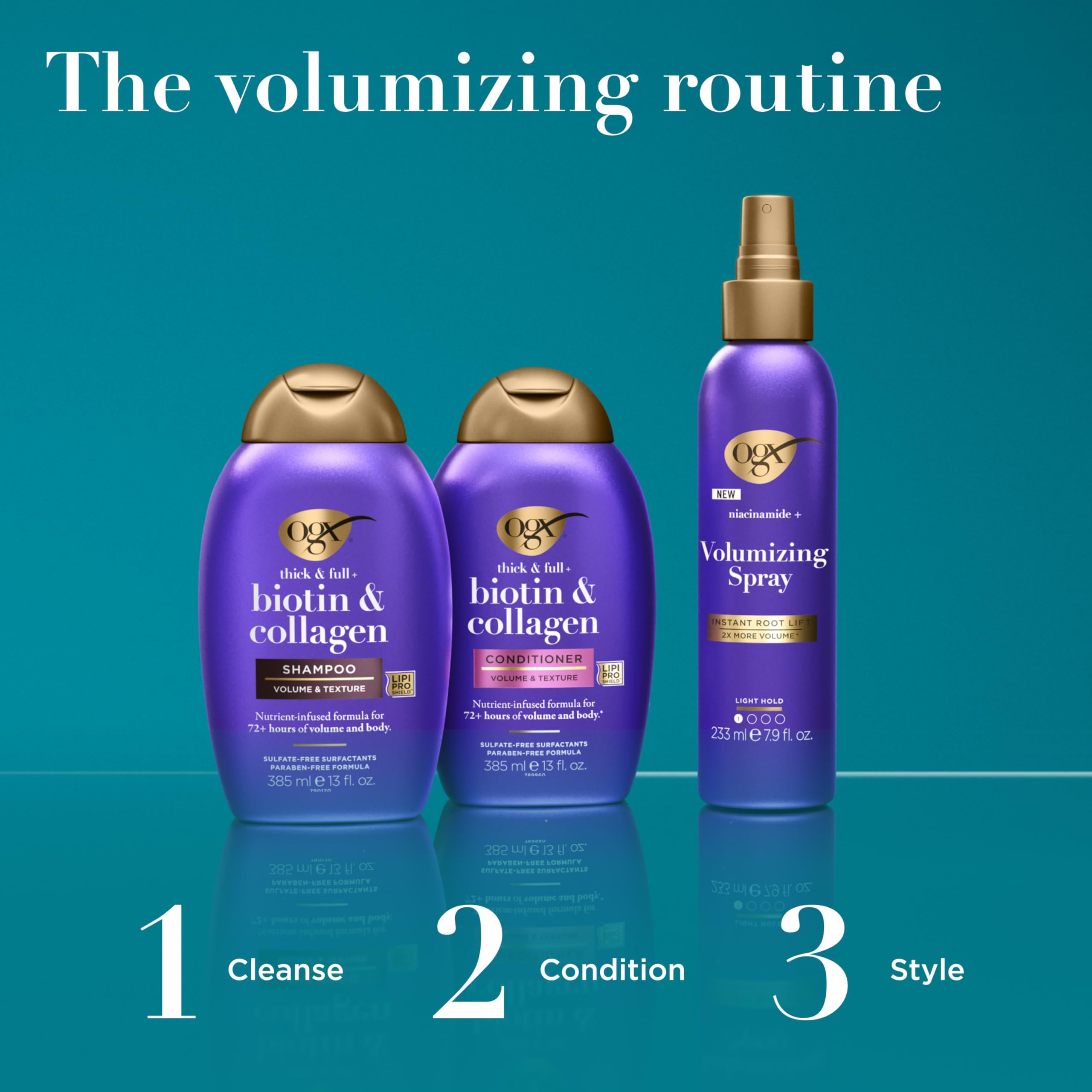 OGX Biotin & Collagen Shampoo - Thickening & Strengthening Hair Care for Thinning or Weak Hair, 13.01 fl oz
