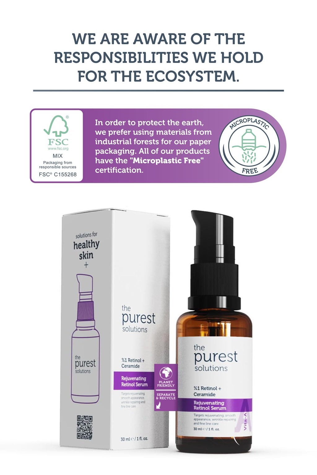 The Purest Solutions Anti-Aging Skincare Set - Retinol Serum & Peptide Complex for Smoother, Youthful Skin