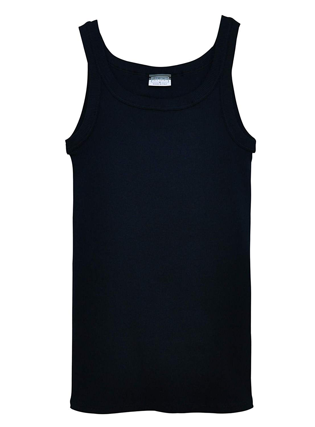 tittimitti BASIC COTTON Free Spirit Premium Quality 100% Ribbed Cotton Men's Muscle Shirt Made in Italy (901) — side view