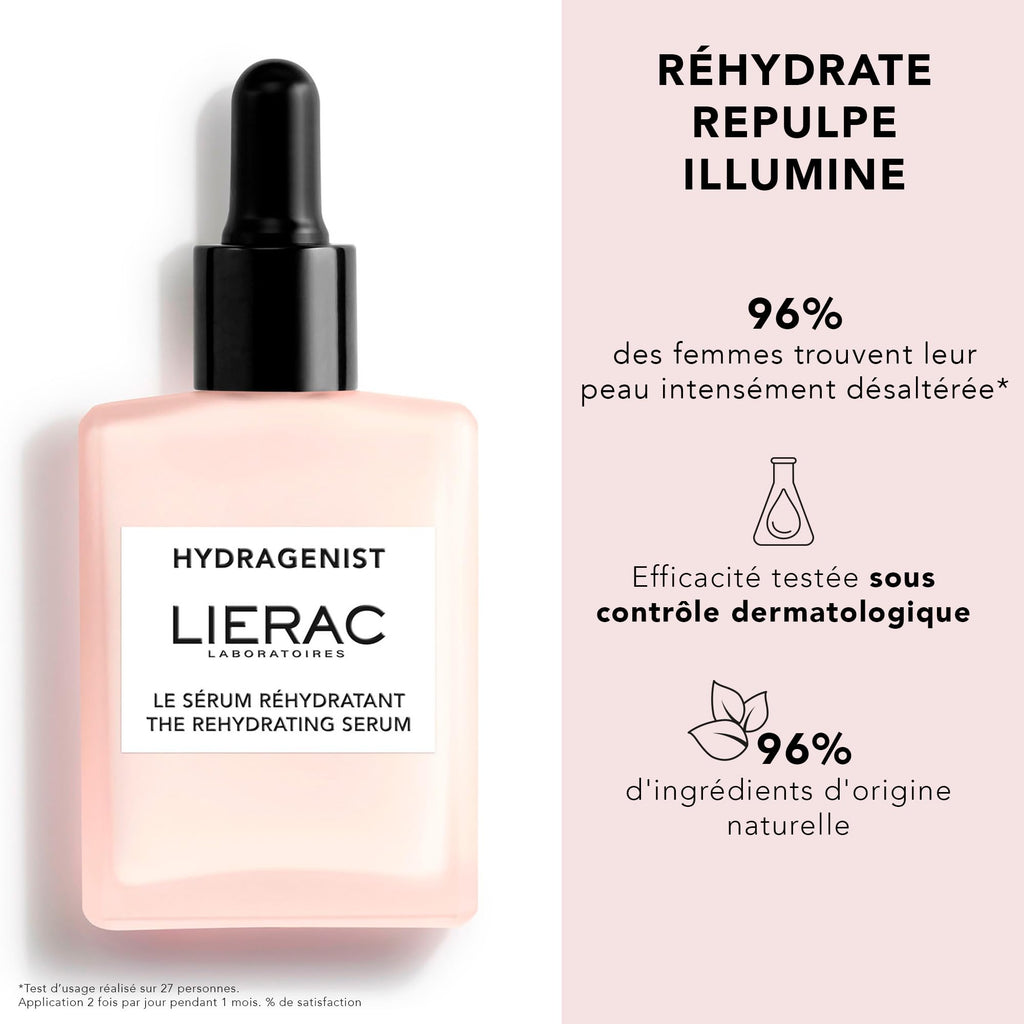 Lierac Hydragenist Rehydrating Serum 30ml - Natural Moisturizing Serum for Sensitive Skin