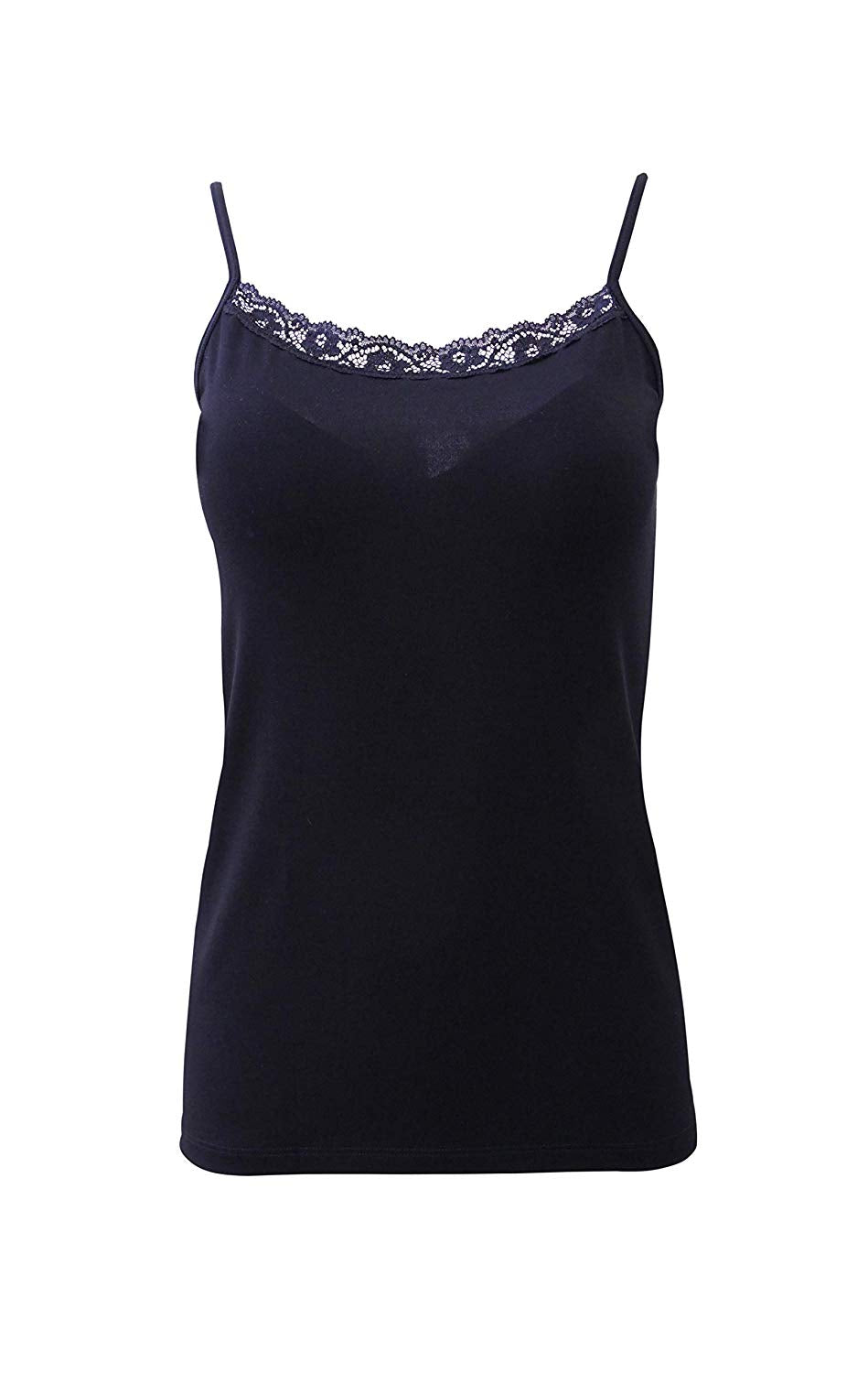 tittimitti EGI Luxury Modal Women's Lace-Trimmed Tank Top. Proudly Made in Italy.(1120) — side view