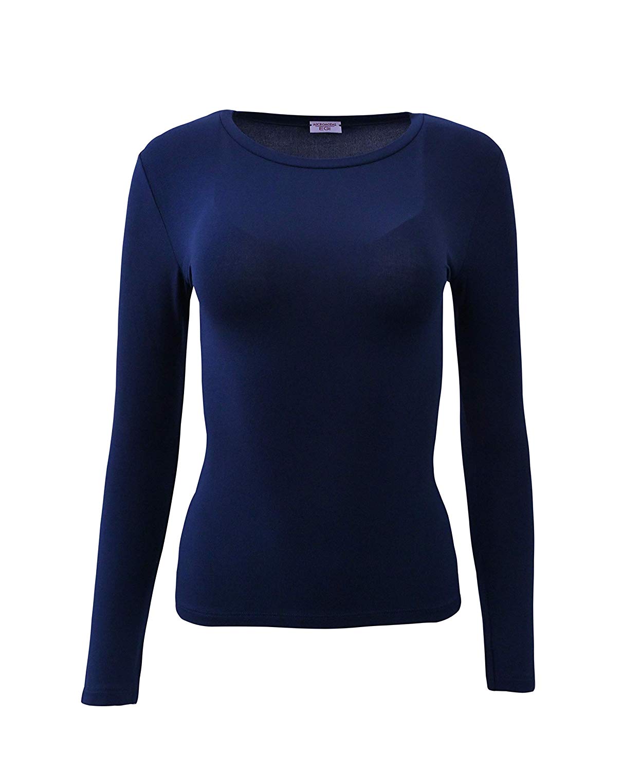 tittimitti EGI Luxury Modal Women's Long Sleeved T-Shirt. Proudly Made in Italy ( Crew Neck). — back view