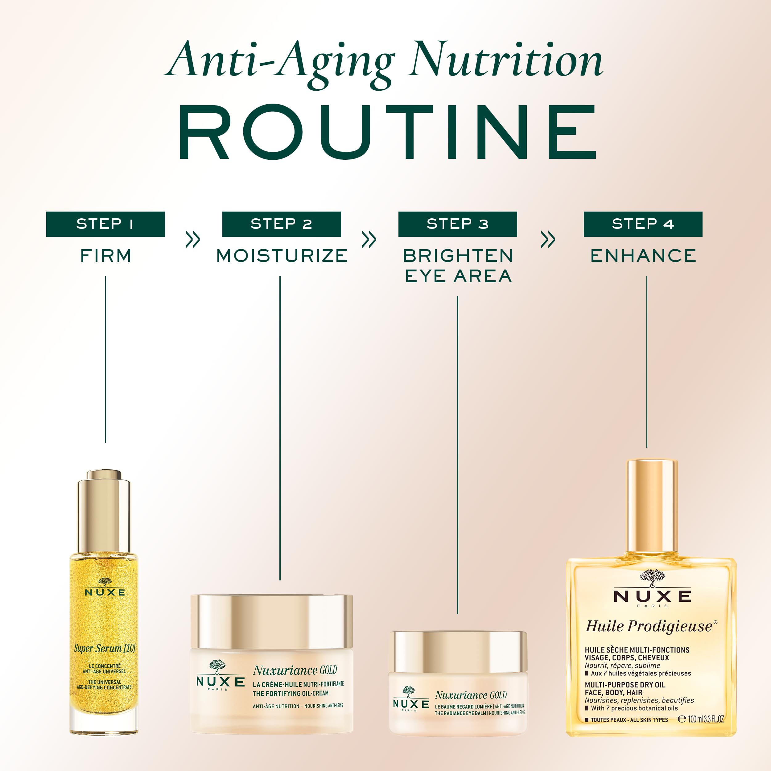 Nuxe Nuxuriance Gold Radiance Anti-Aging Eye Balm 15ml - Natural Paraben-Free Eye Care for Dark Circles
