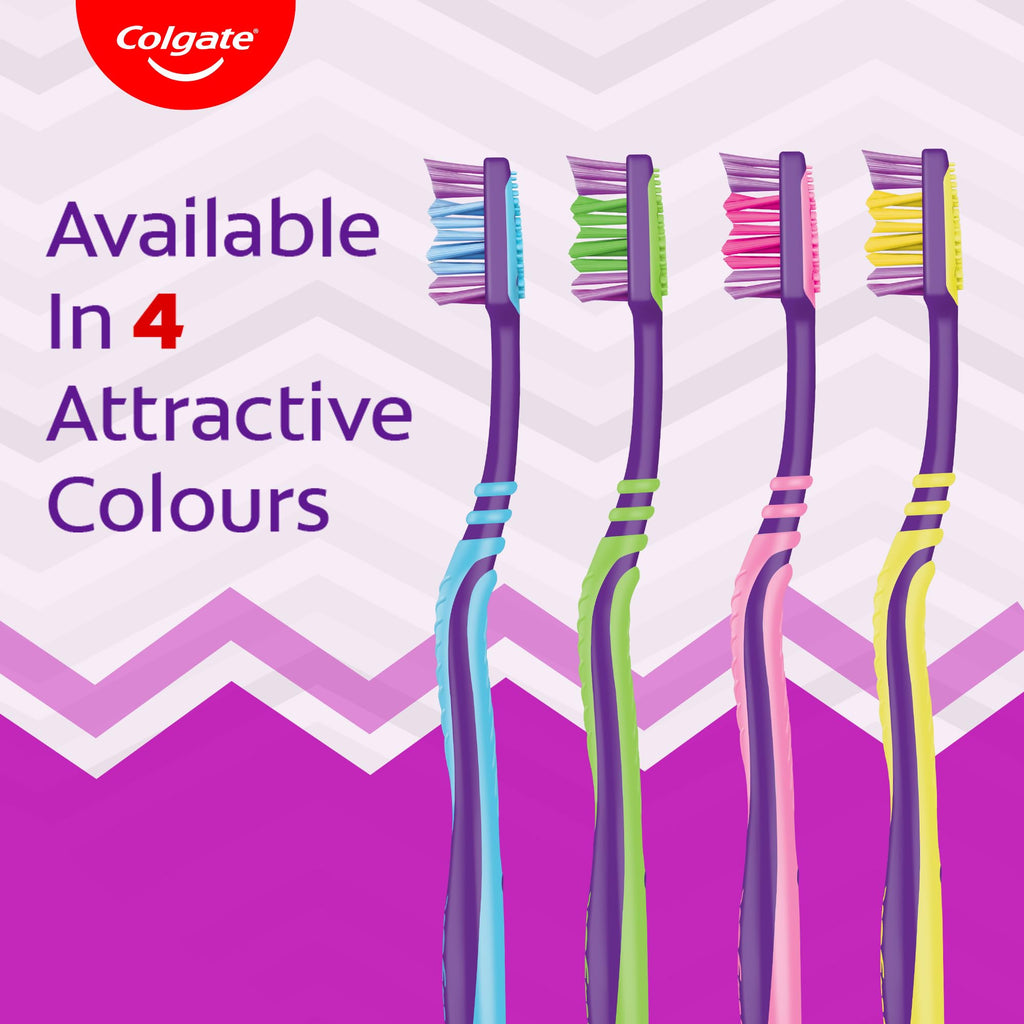 Colgate Zig Zag Charcoal Manual Toothbrush for Effective Oral Hygiene - Medium Bristle Hardness
