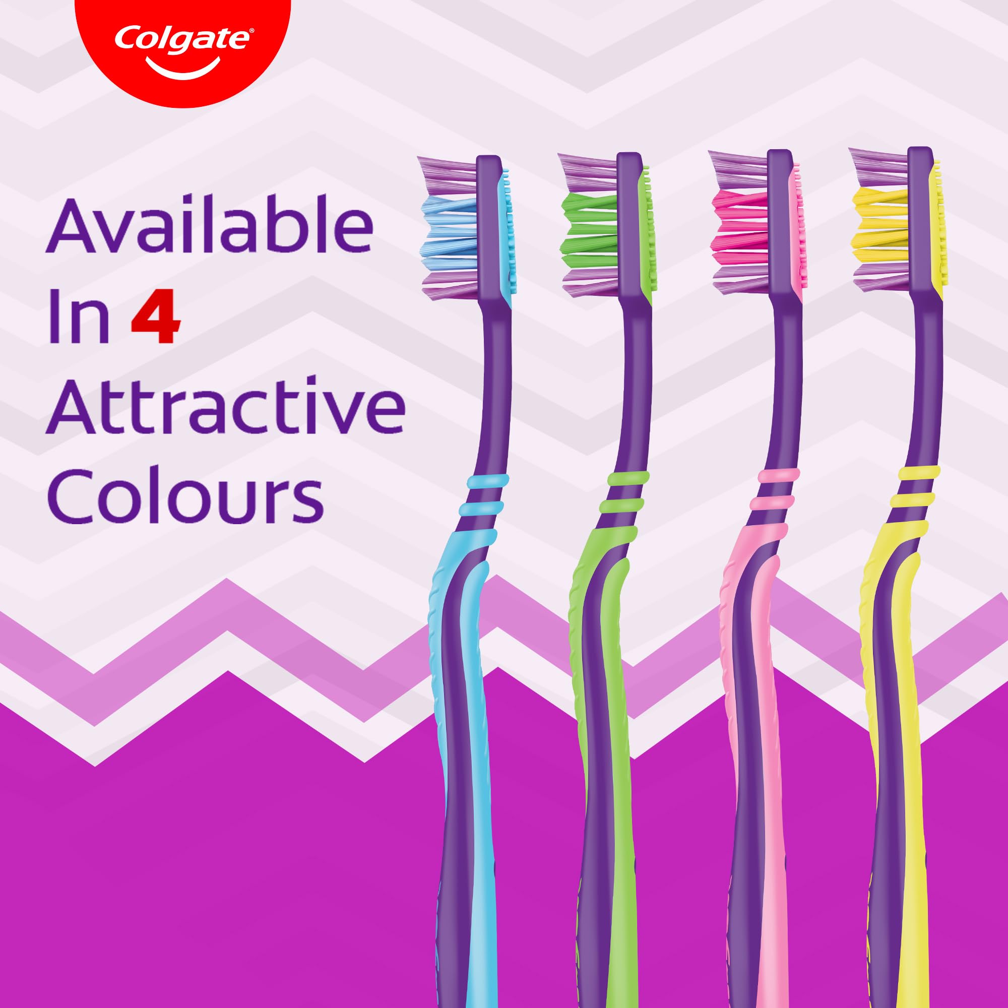 Colgate Zig Zag Charcoal Manual Toothbrush for Effective Oral Hygiene - Medium Bristle Hardness