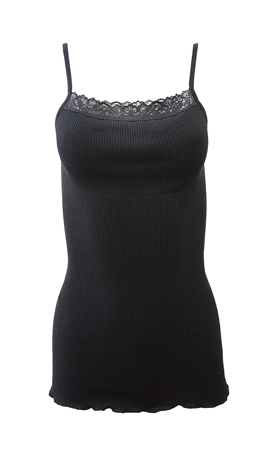tittimitti BASIC COTTON Free Spirit Premium Quality 100% Cotton Women's Camisole with Lace Trim. — side view