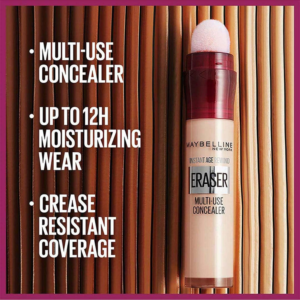Maybelline Instant Anti Age Eraser Concealer - High Coverage, Hydrating, 12-Hour Wear