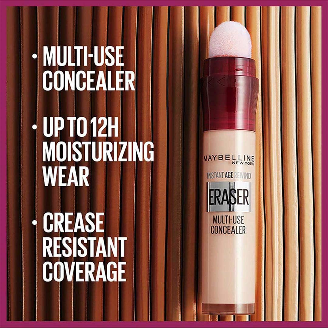 Maybelline Instant Anti Age Eraser Concealer - High Coverage, Hydrating, 12-Hour Wear