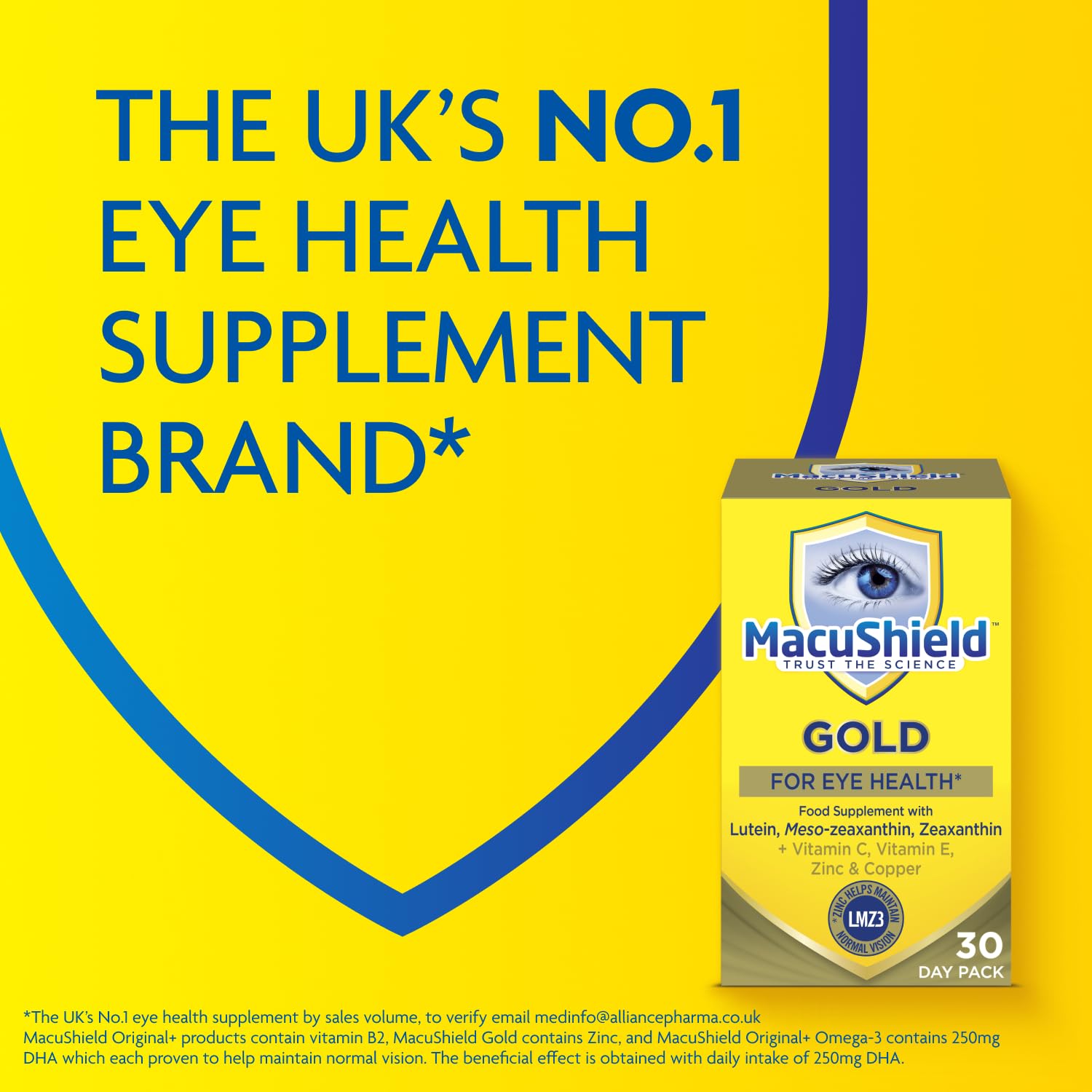 MacuShield Gold Eye Health Supplement - 90 Capsules with Lutein, Zeaxanthin & Antioxidants