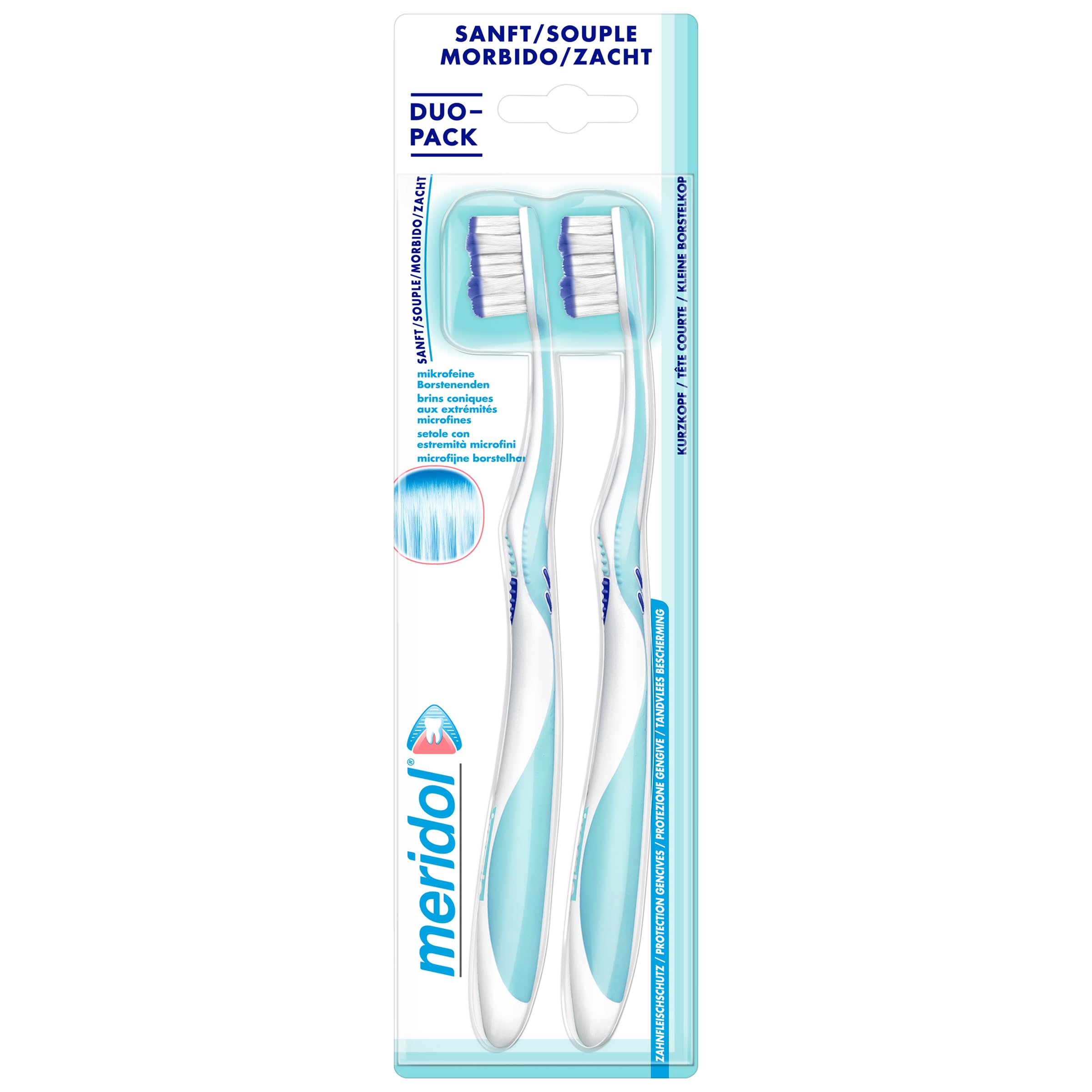 Meridol Extra Soft Manual Toothbrush for Sensitive Teeth and Gums - Gentle Oral Care Toothbrush