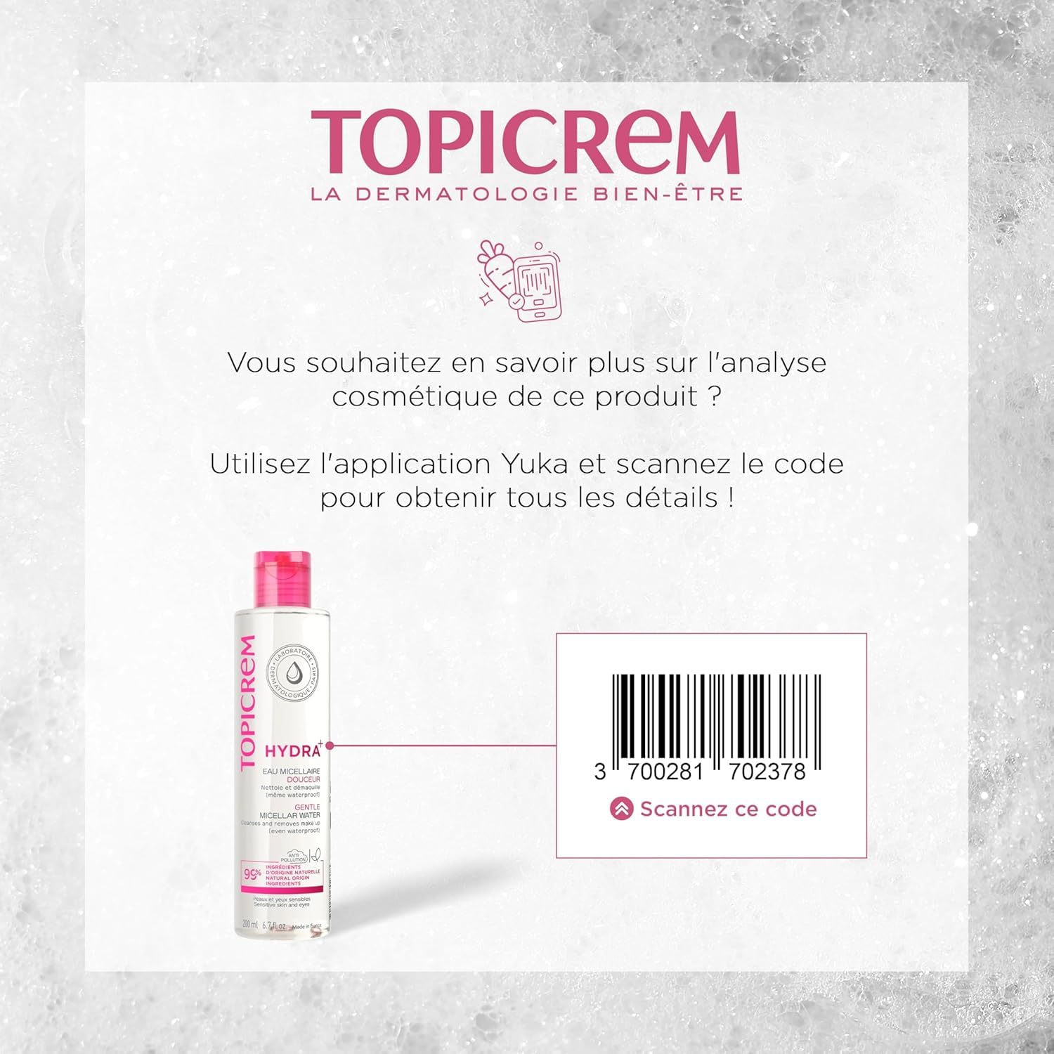 Topicrem Gentle Micellar Water for Face and Eyes - 400ml, Paraben-Free Makeup Remover for Sensitive Skin