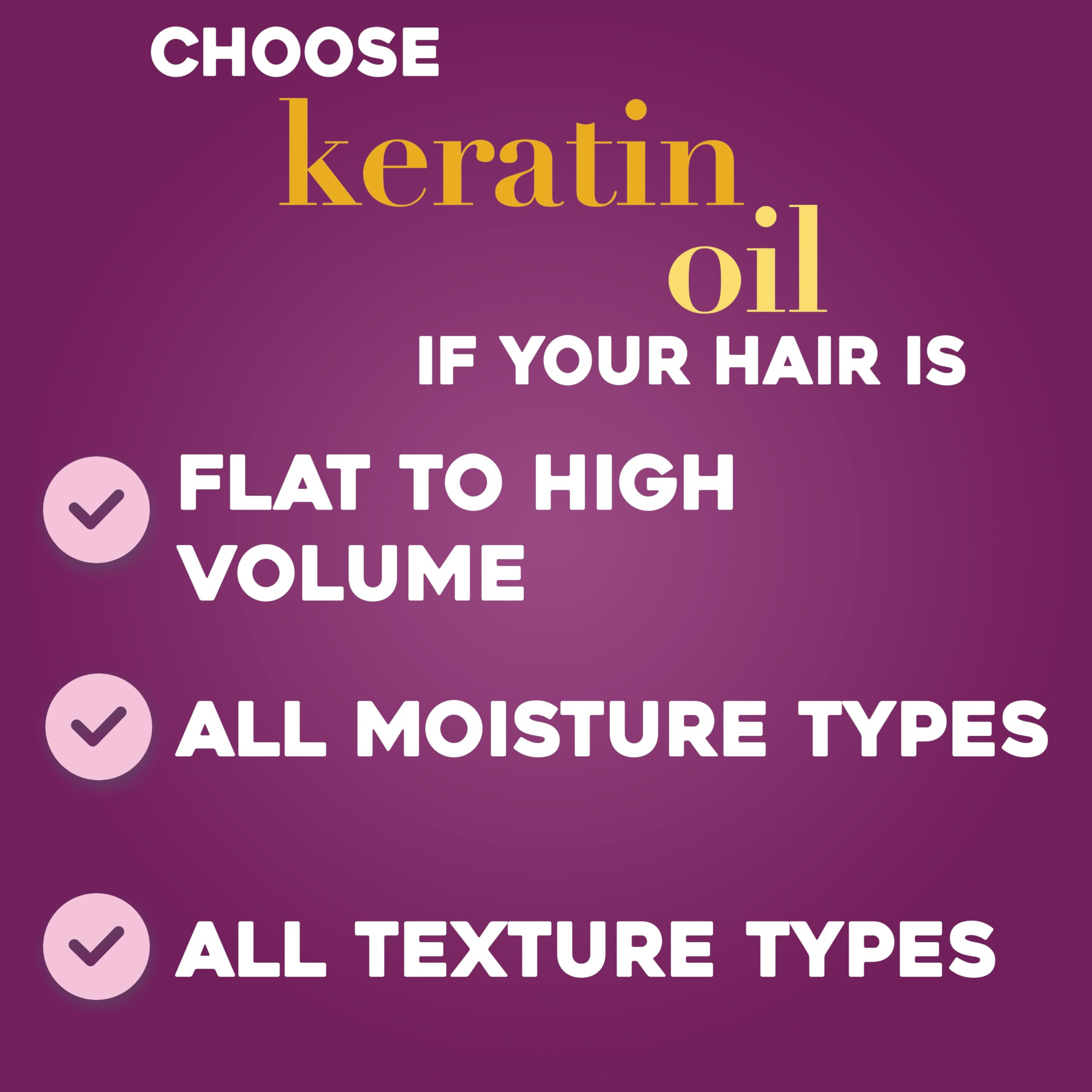 OGX Keratin Oil Shampoo, 13.01 fl oz - Anti-Breakage Hair Strengthening Formula