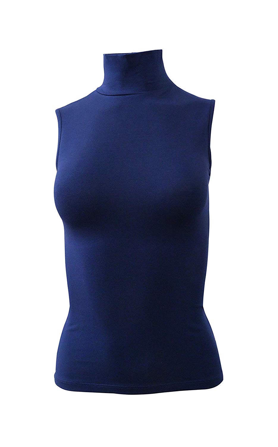 tittimitti EGI Luxury Modal Women's Sleeveless Turtleneck Top. Proudly Made in Italy. — detail close-up