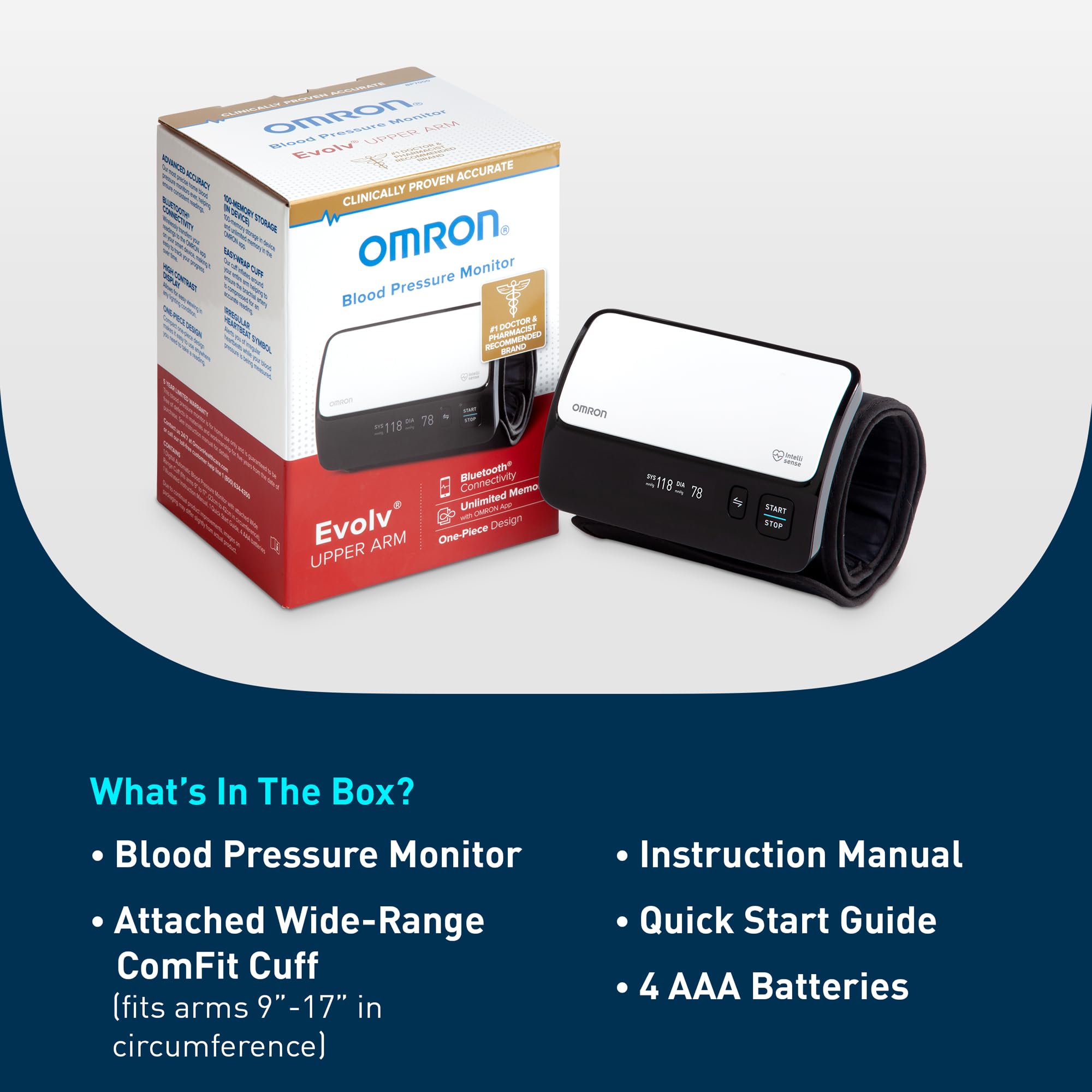 Omron M3 Comfort Digital Blood Pressure Monitor with Smart Cuff & Irregular Heartbeat Detection