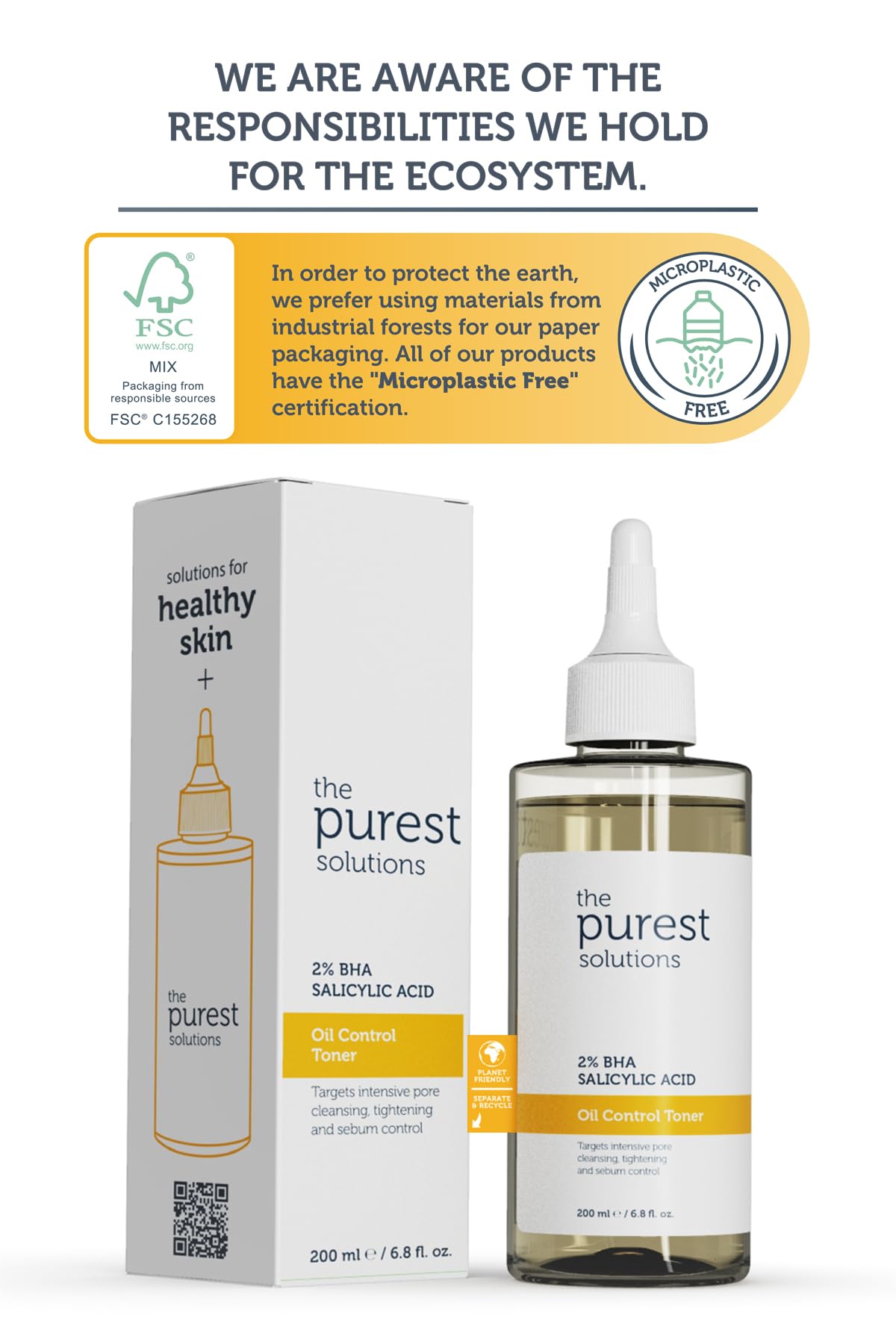 The Purest Solutions Skincare Set for Blackheads & Pore Tightening - AHA BHA Exfoliant & Niacinamide Serum