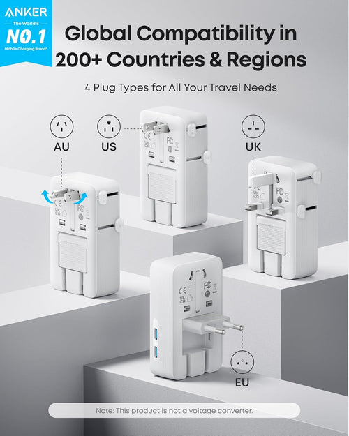 Anker Nano Travel Adapter (5-in-1, 20W, 1-Pack), view 2