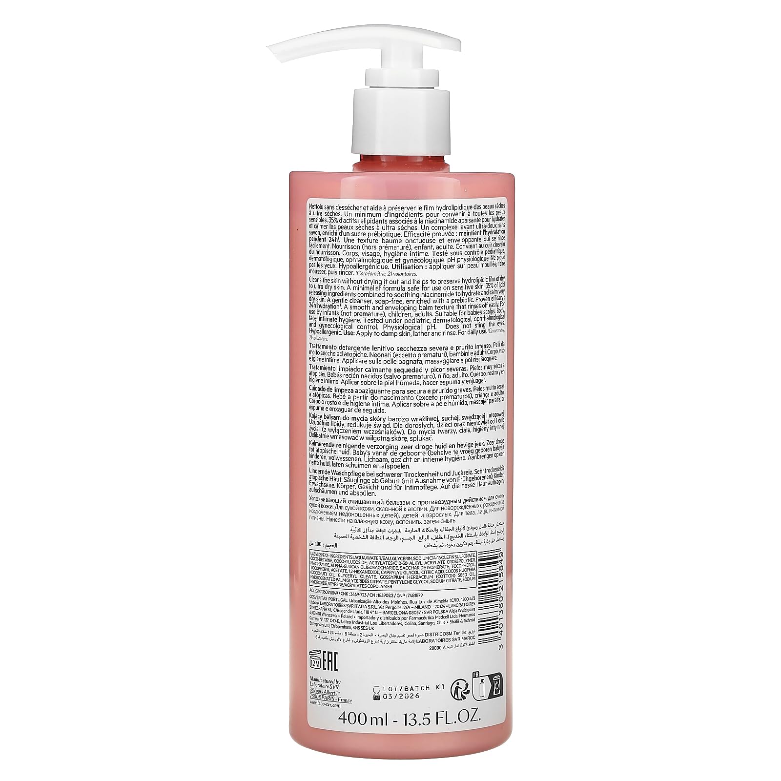 SVR Topialyse Gel Lavant Cleansing Gel for Sensitive Skin - Gentle, Non-Irritating, Family-Friendly Cleanser