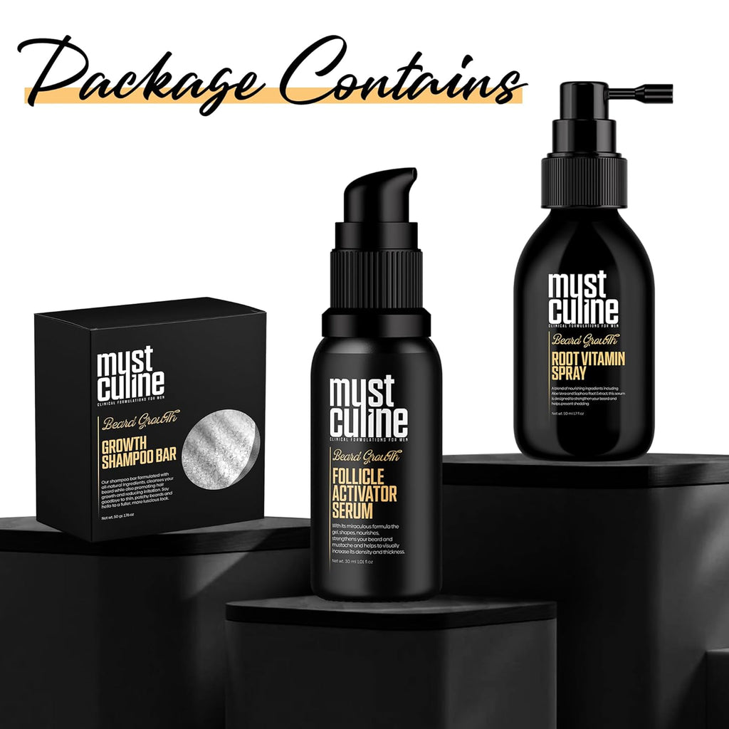 Mustculine Beard Growth Kit for Men