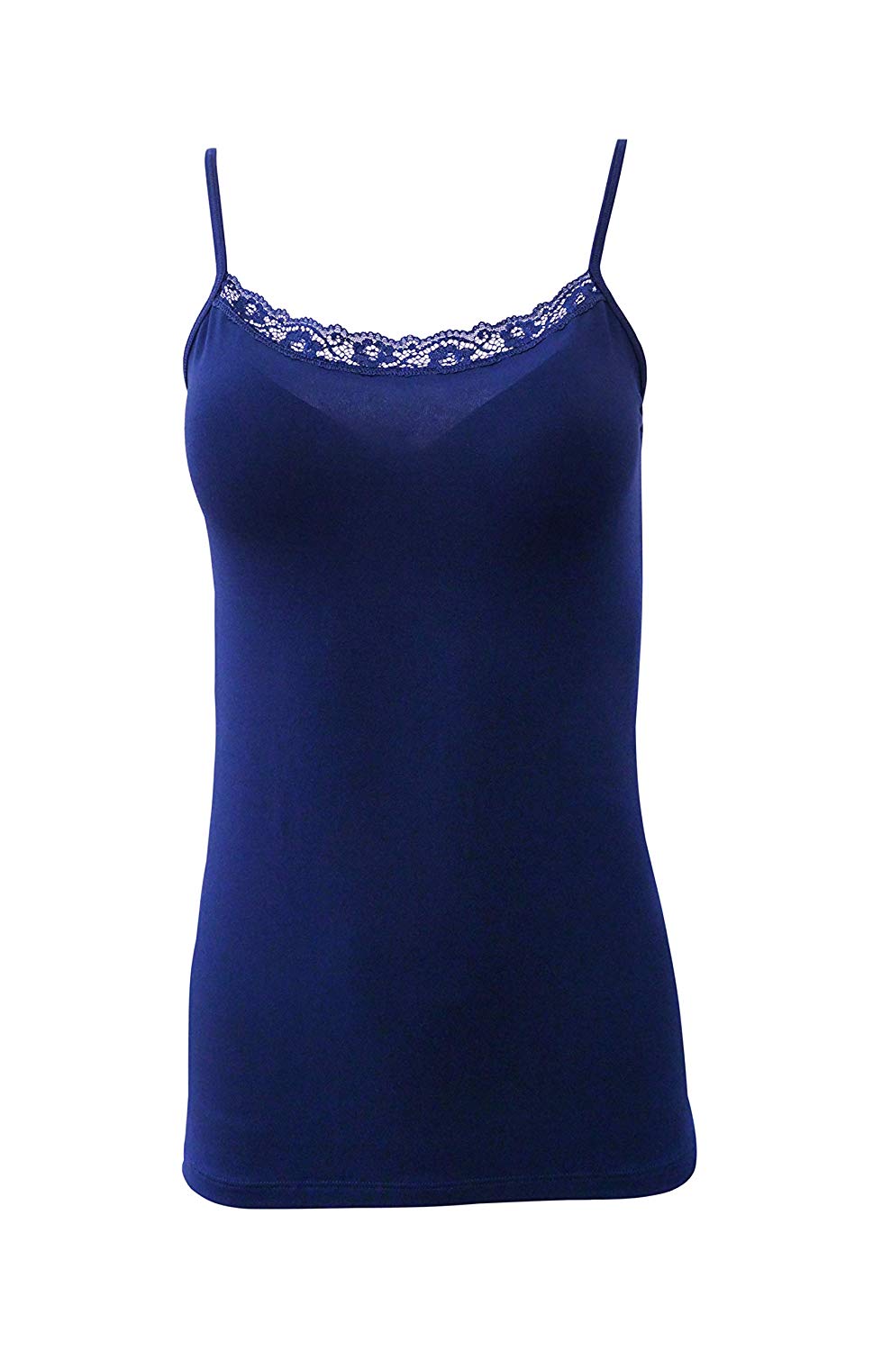 tittimitti EGI Luxury Modal Women's Lace-Trimmed Tank Top. Proudly Made in Italy.(1120) — detail close-up