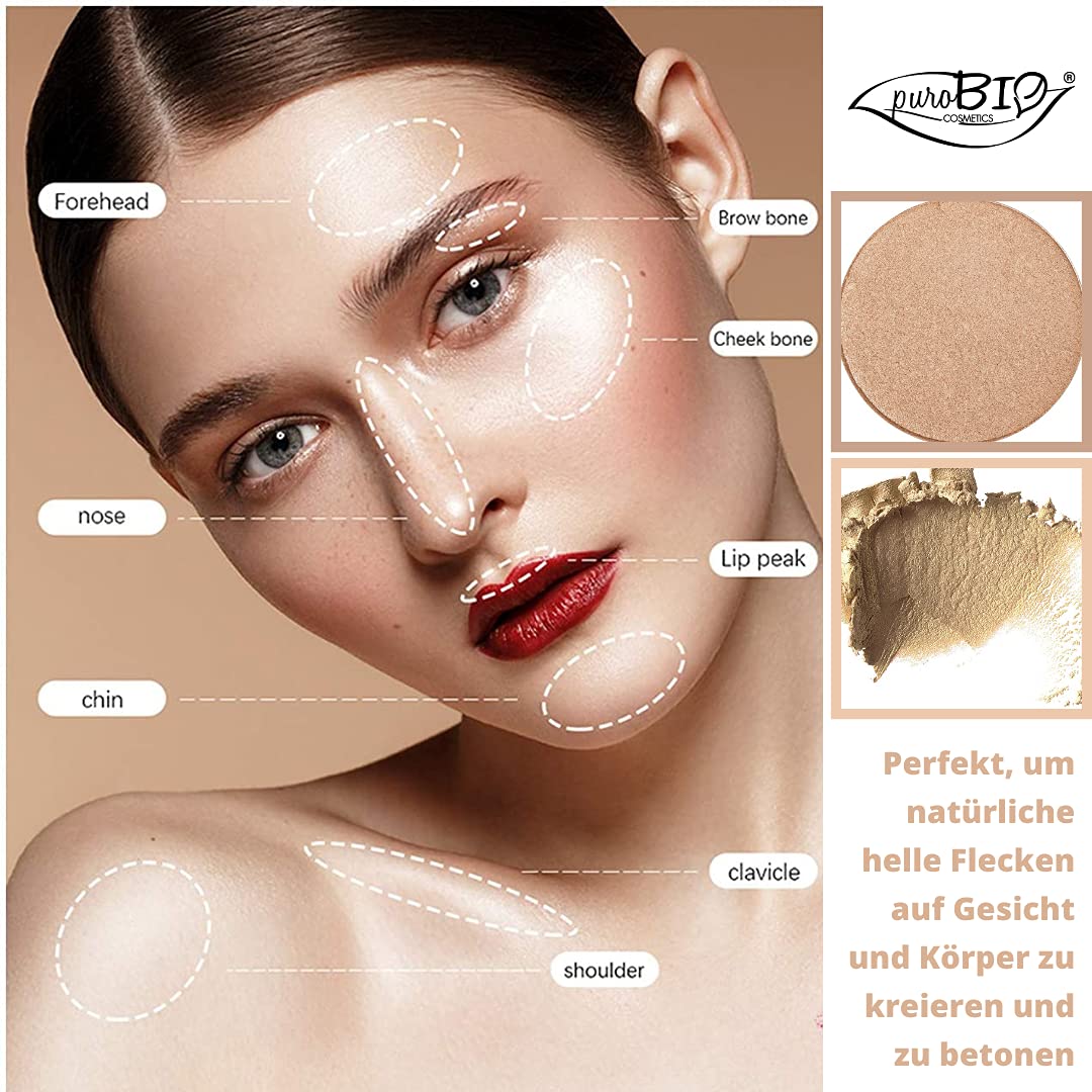 PuroBio Resplendent Highlighter Shimmer - Paraben-Free, Gluten-Free Makeup for Natural Glow