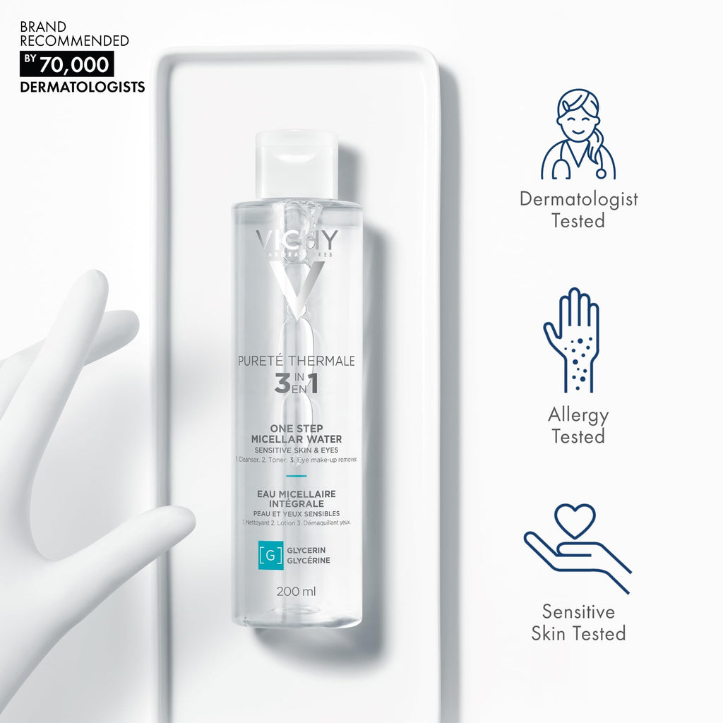Vichy Mineral Micellar Water - Gentle Makeup Remover & Cleanser for Sensitive Skin
