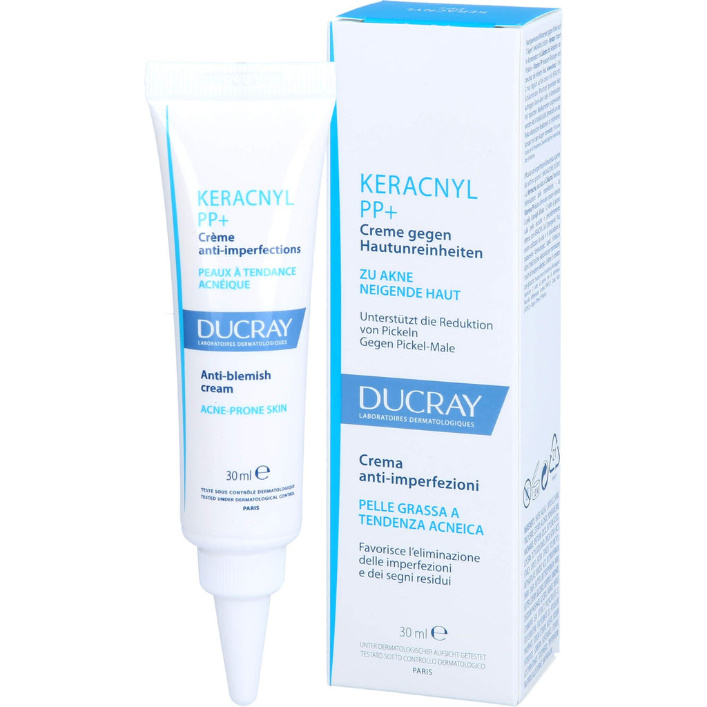 Ducray Keracnyl PP+ Soothing Cream for Acne-Prone Skin - 30ml, Reduces Imperfections & Spots