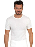 tittimitti EGi Luxury Merino Wool Blend Men's Short Sleeve T-Shirt. Proudly Made in Italy (468) — detail close-up