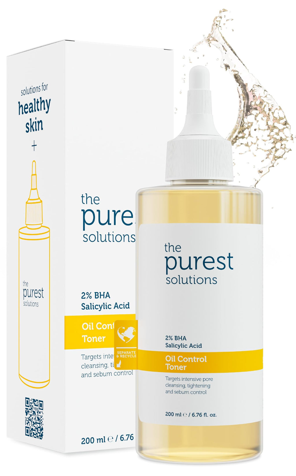 The Purest Solutions Skin Care Set - BHA Exfoliant & Salicylic Acid Toner for Oil Control